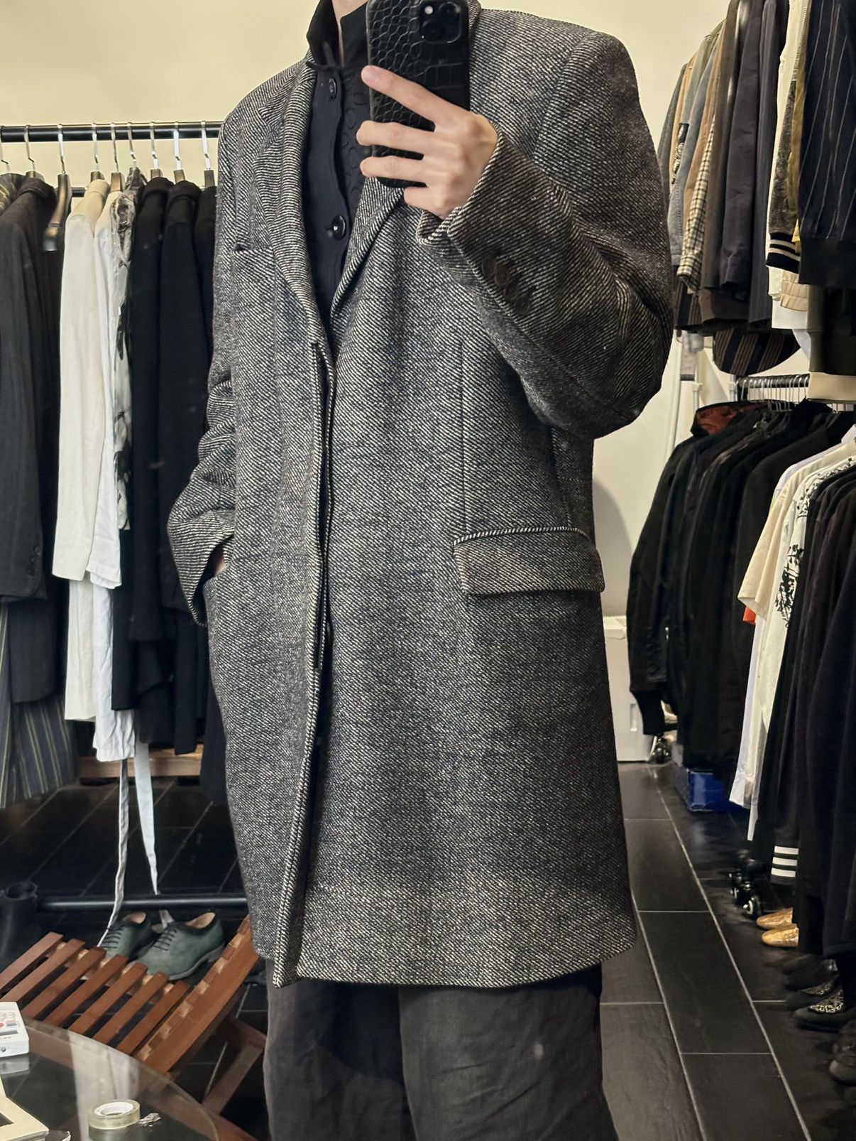 Ann Demeulemeester Ann Demeulemeester | Twill Snowflake Grey Coat Size US M / EU 48-50 / 2 - 2 Thumbnail