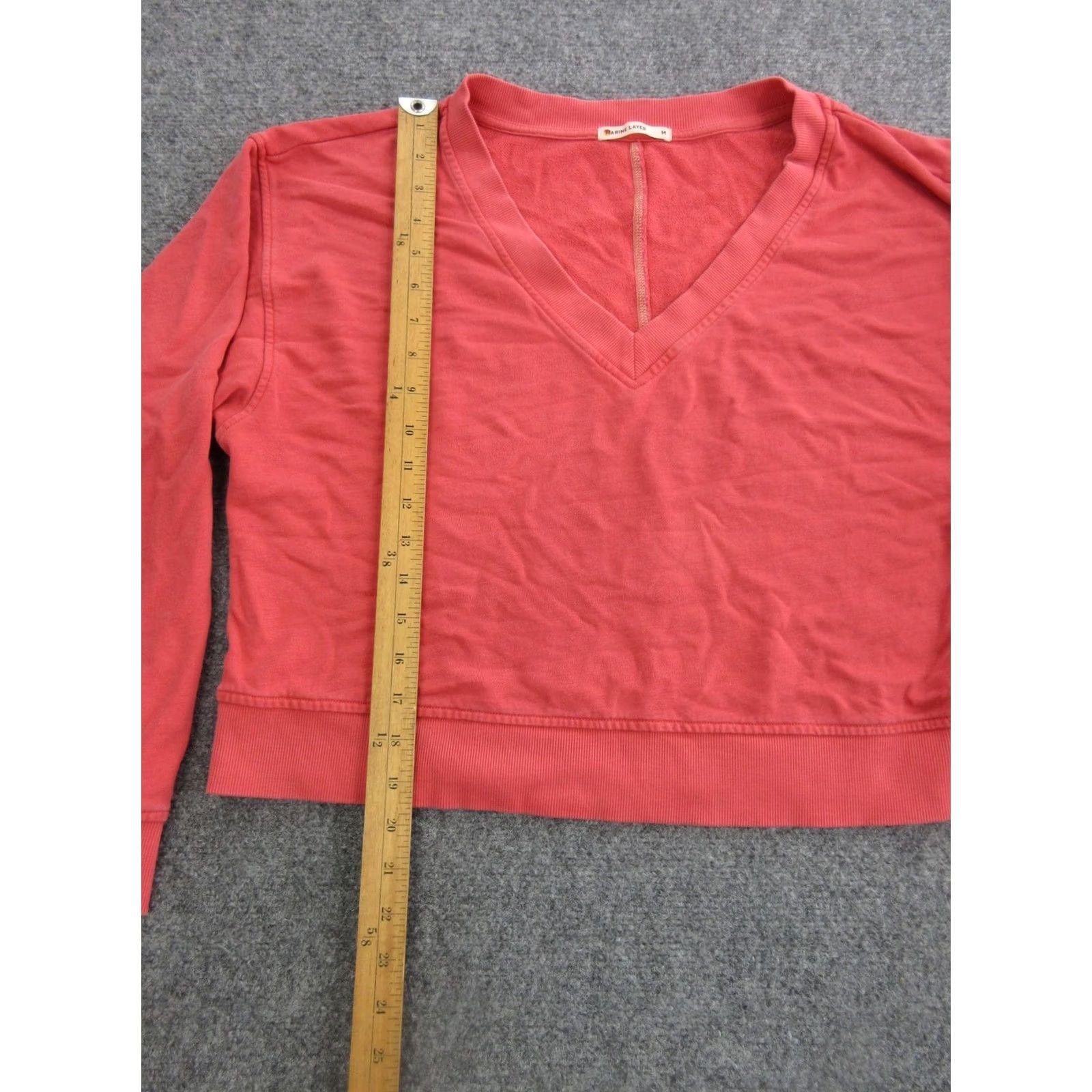Marine Layer Marine Layer Sweatshirt Womens M Pink V-Neck Pullover Cropped Size M / US 6-8 / IT 42-44 - 3 Thumbnail