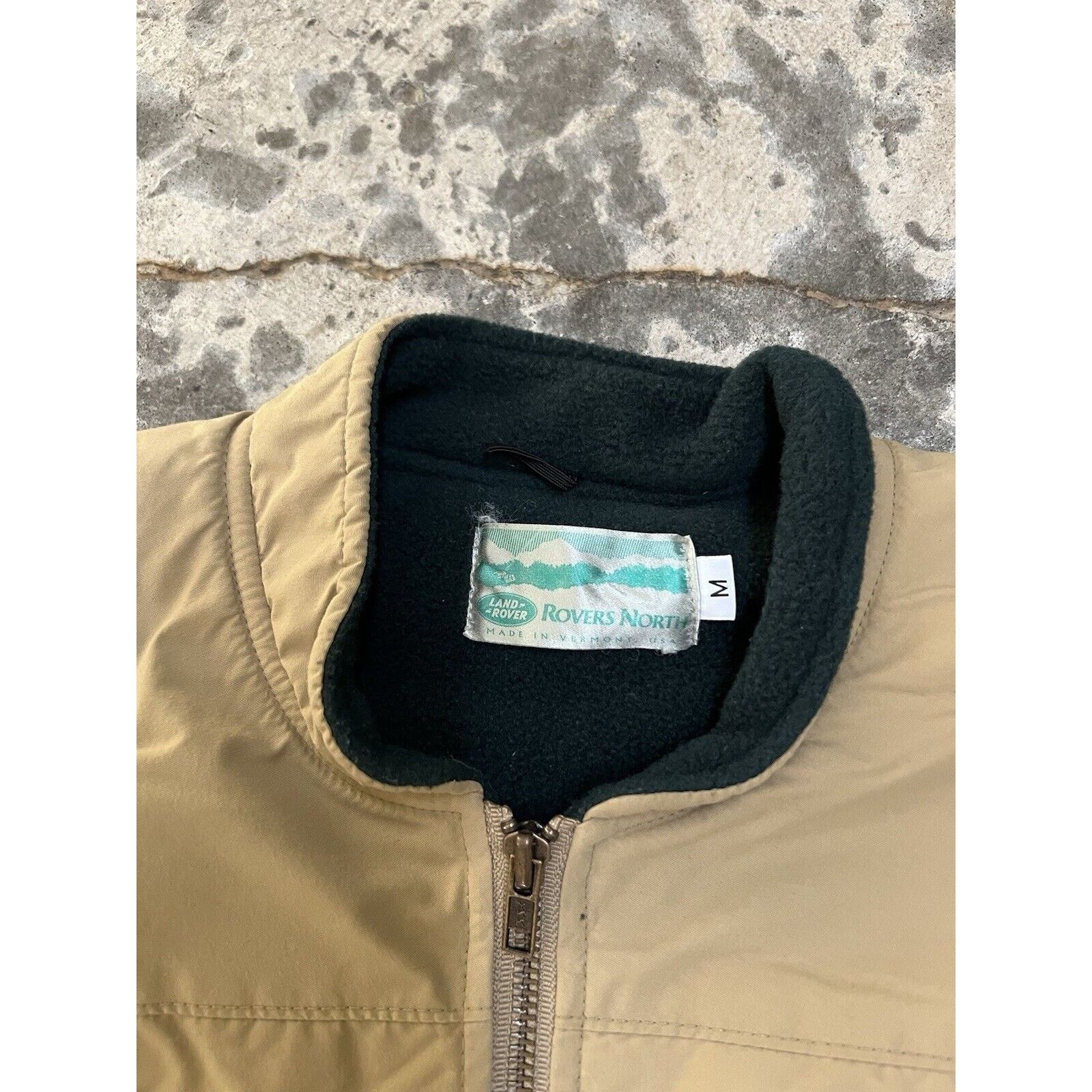 Vintage Land Rover Gilet Mens Medium Tan Fleece Lined Utility Vest Size US M / EU 48-50 / 2 - 4 Thumbnail