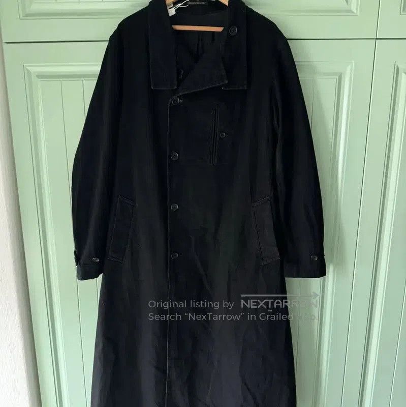 Yohji Yamamoto Yohji Yamamoto Black Cotton Coat for Men . Size US S / EU 44-46 / 1 - 1 Thumbnail