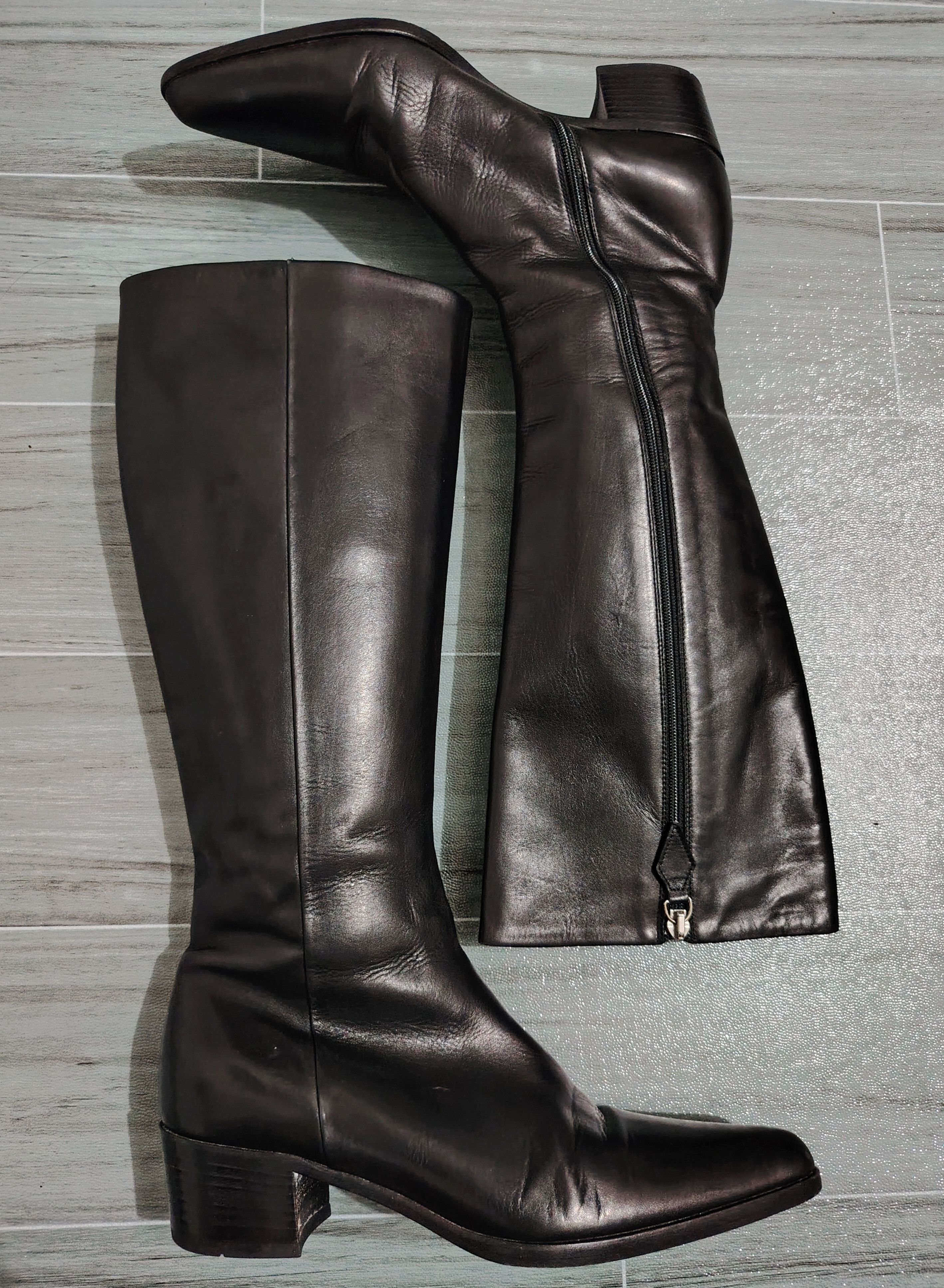 Jil Sander JIL SANDER - RAF SIMONS - Leather Knee-High Side Zip Boots Size US 6 / IT 36 - 2 Thumbnail