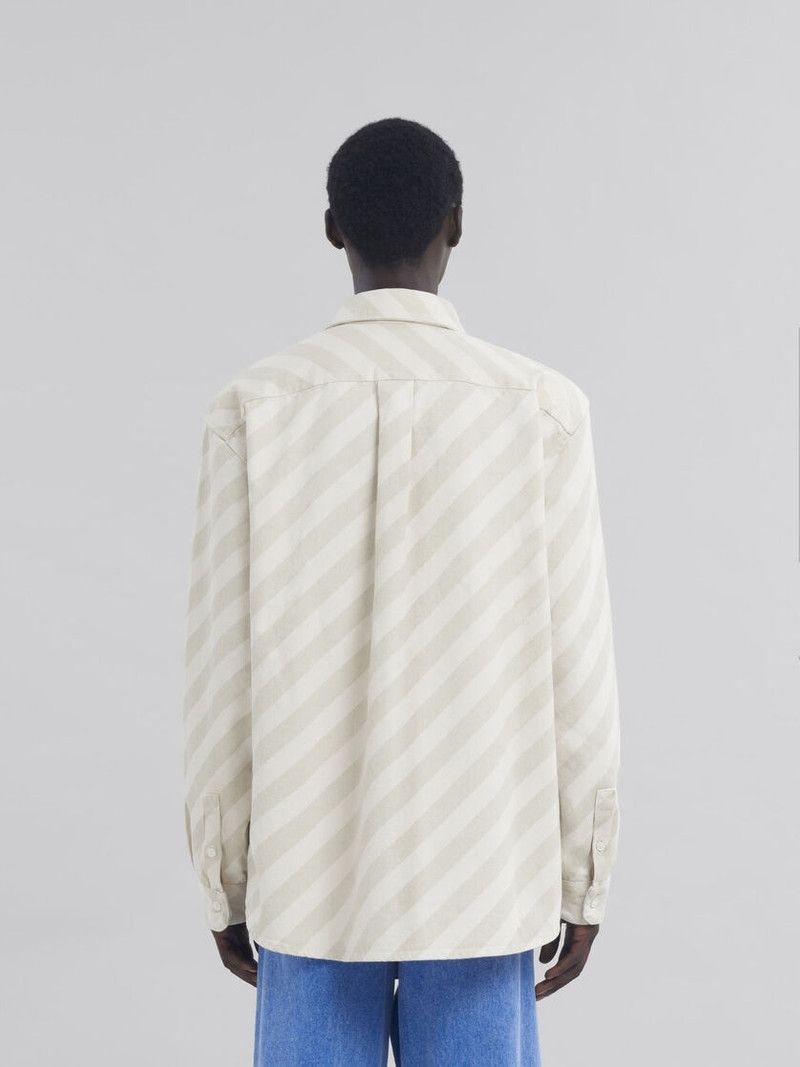 Marni o1f1d3z0326 Boxy Denim Shirt in Beige Size US M / EU 48-50 / 2 - 3 Thumbnail