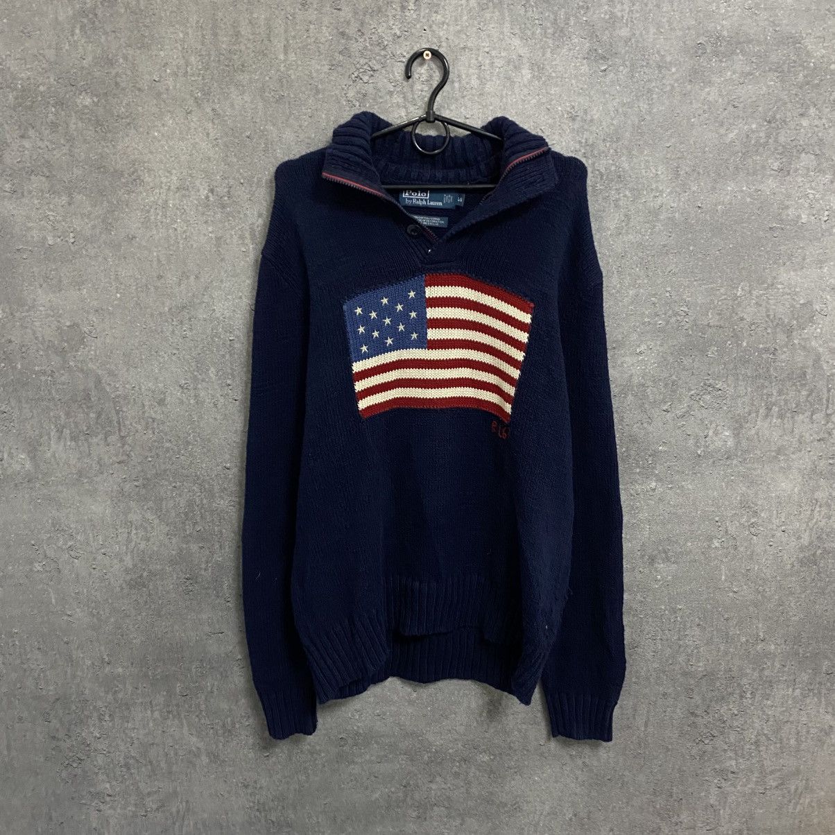 Polo Ralph Lauren Vintage Polo Ralph Lauren USA Flag 1/4 Zip Sweater Size US L / EU 52-54 / 3 - 1 Thumbnail