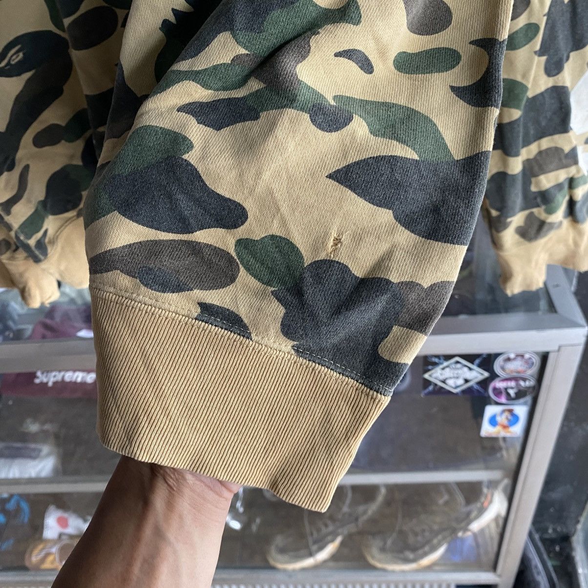 Bape 2006 Bape Green ASNKA / General Raiders Logo Rip Crewneck Size US XL / EU 56 / 4 - 11 Thumbnail