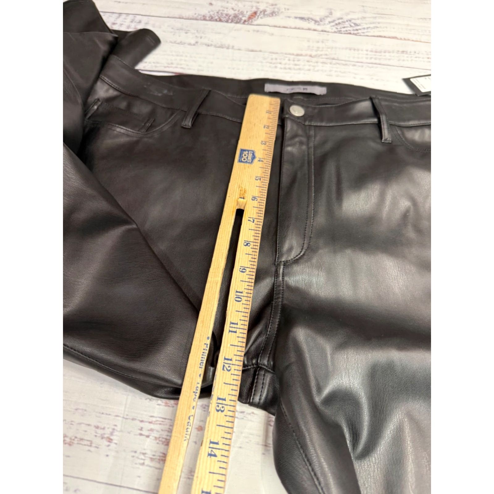 Vintage Joe's Jeans Womens Faux Leather Pants 34 Black Straight Size 34 New Size 24" / US 00 / IT 34 - 4 Thumbnail