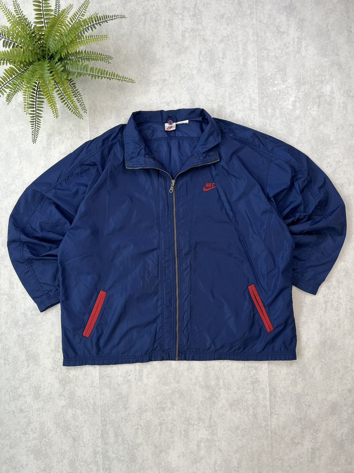 Nike × Vintage 90s Nike Double Swoosh Vintage Y2K Oversized Nylon Jacket Size US XL / EU 56 / 4 - 2 Thumbnail