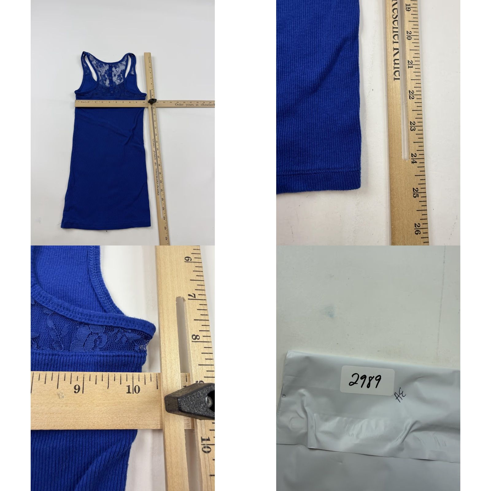 American Eagle Outfitters American Eagle Outfitters Cami Tank Top Womens Small Blue Lace Racerback Ribbed Outfitters Size S / US 4 / IT 40 - 8 Thumbnail