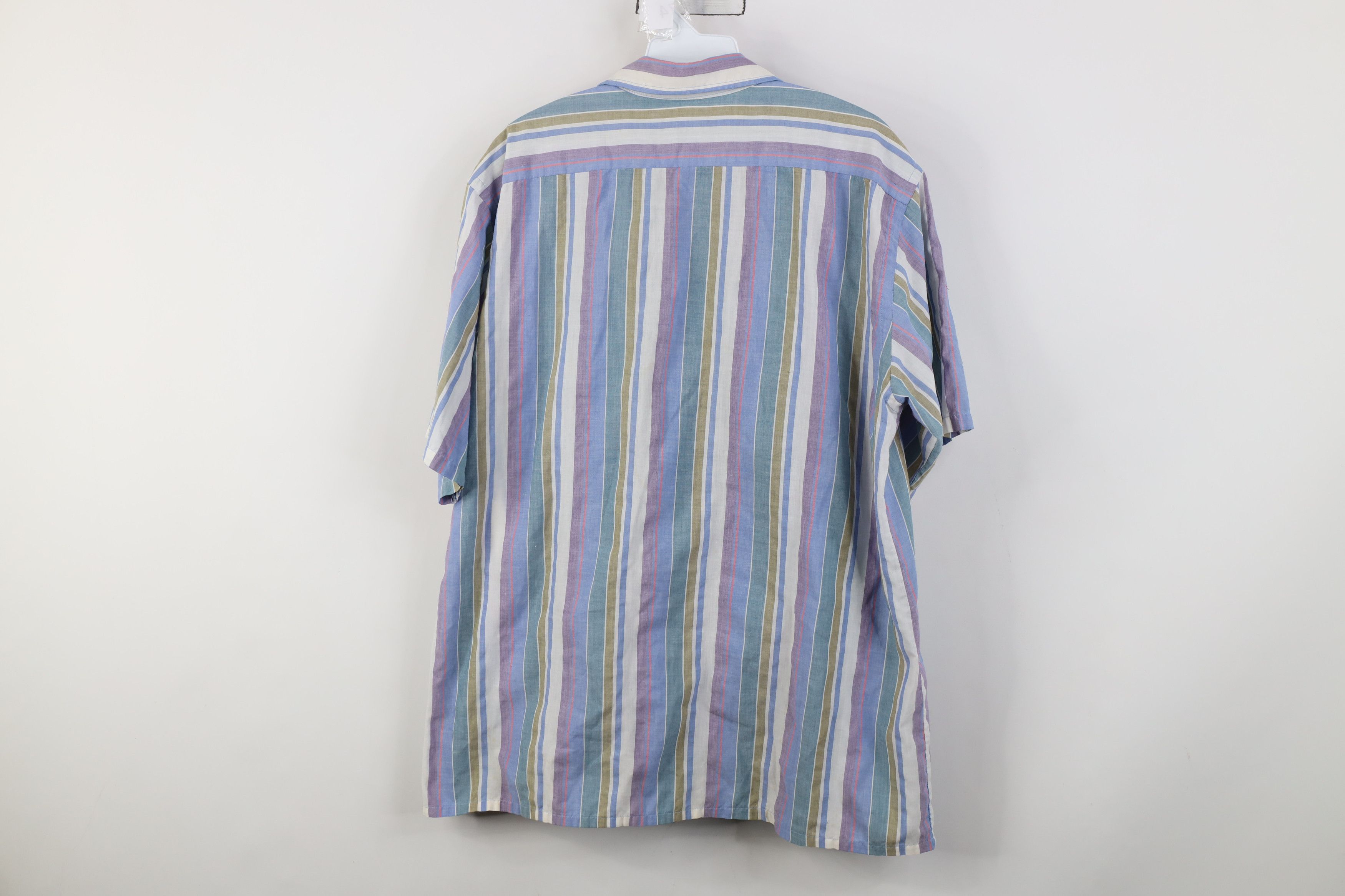 Vintage Vintage 90s Streetwear Striped Short Sleeve Button Shirt Size US L / EU 52-54 / 3 - 12 Thumbnail