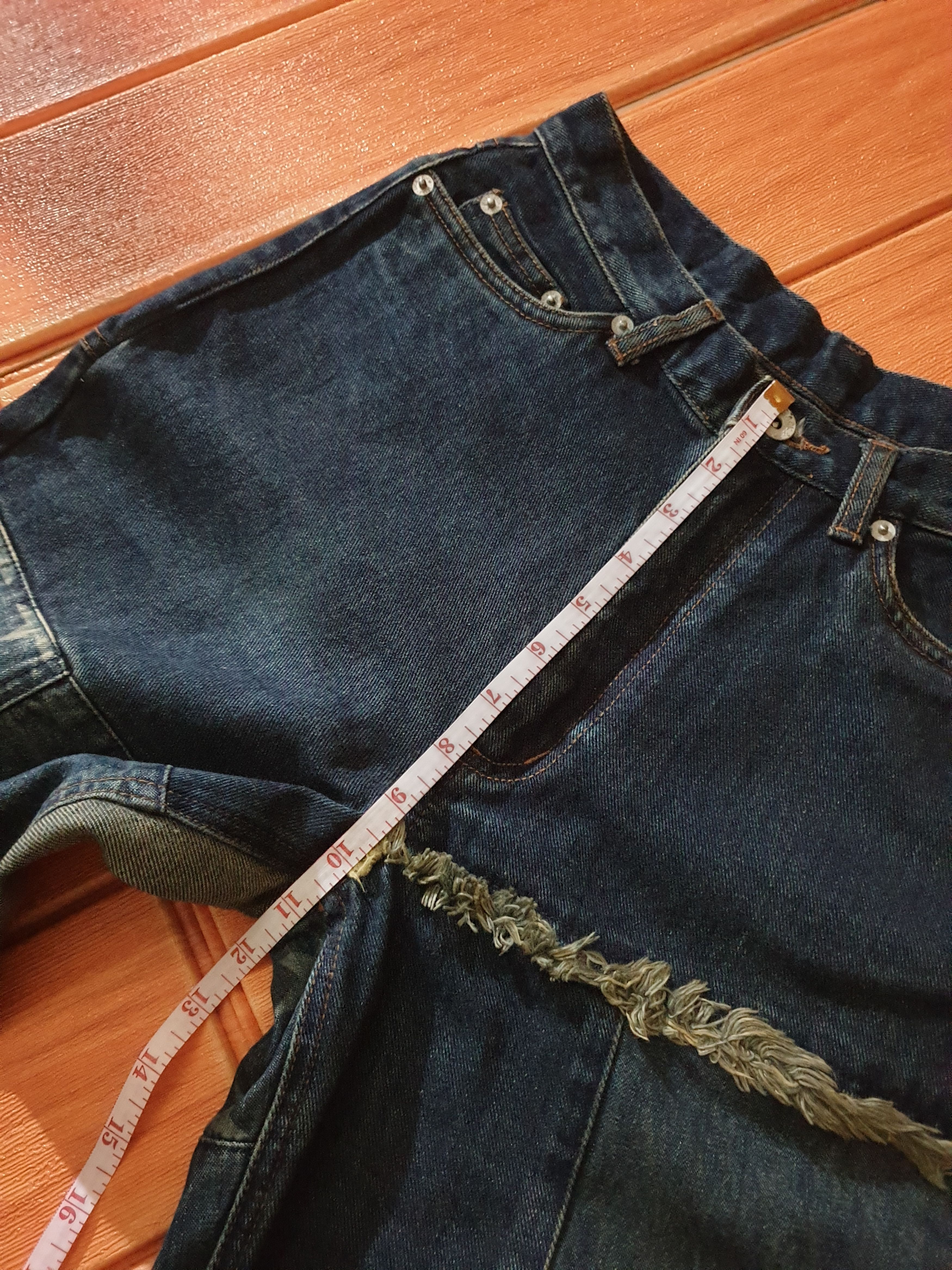 If Six Was Nine 💥Cat patchwork denim Japanese style pant Size US 27 - 9 Thumbnail