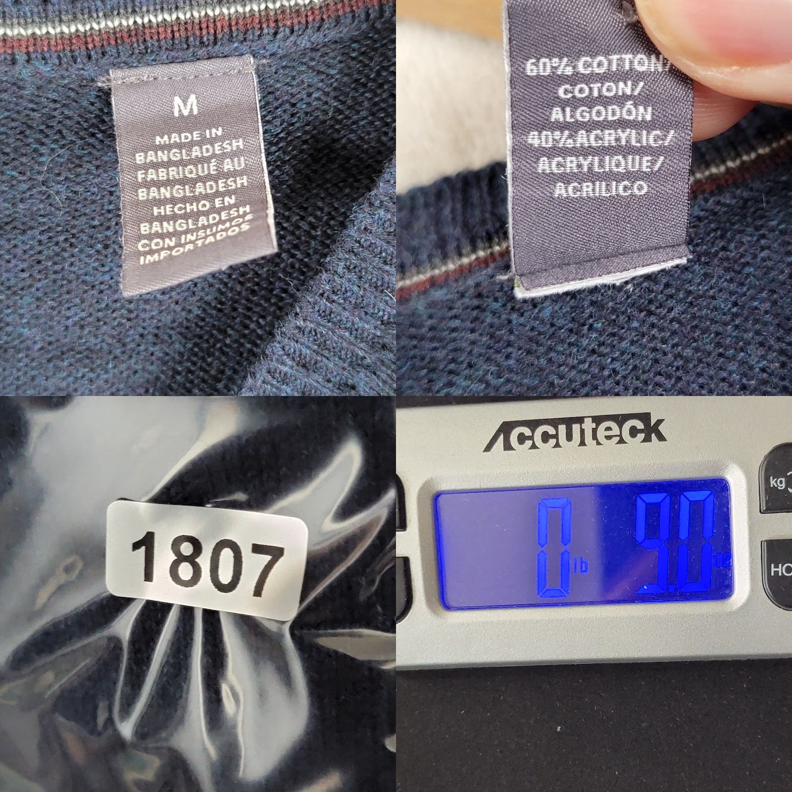 Van Heusen Van Heusen Men’s Sweater Vest M Blue Gray V-Neck Knit Cotton Blend Comfortable Classic Casual Travel Golf Walking Hiking Size US M / EU 48-50 / 2 - 9 Thumbnail