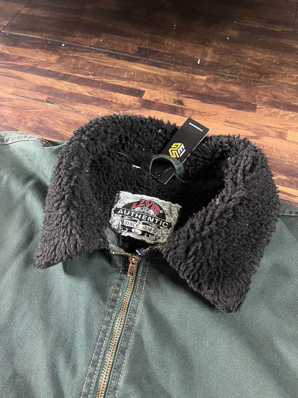 Levi's Levis Mens Very Heavy Coat Large Vintage Outer Green Inside Size US L / EU 52-54 / 3 - 3 Thumbnail