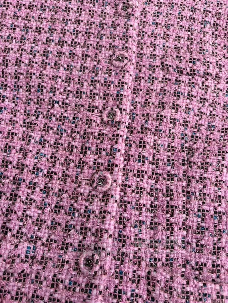 Chanel Chanel Purple checkered woollen stand-up collar jacket Size XXS / US 00 / IT 34 - 3 Thumbnail