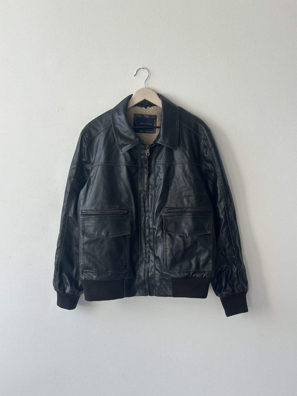 Tommy Hilfiger Tommy Hilfiger Sherpa Lined Faux Leather Bomber Jacket XL Size US XL / EU 56 / 4 - 1 Thumbnail