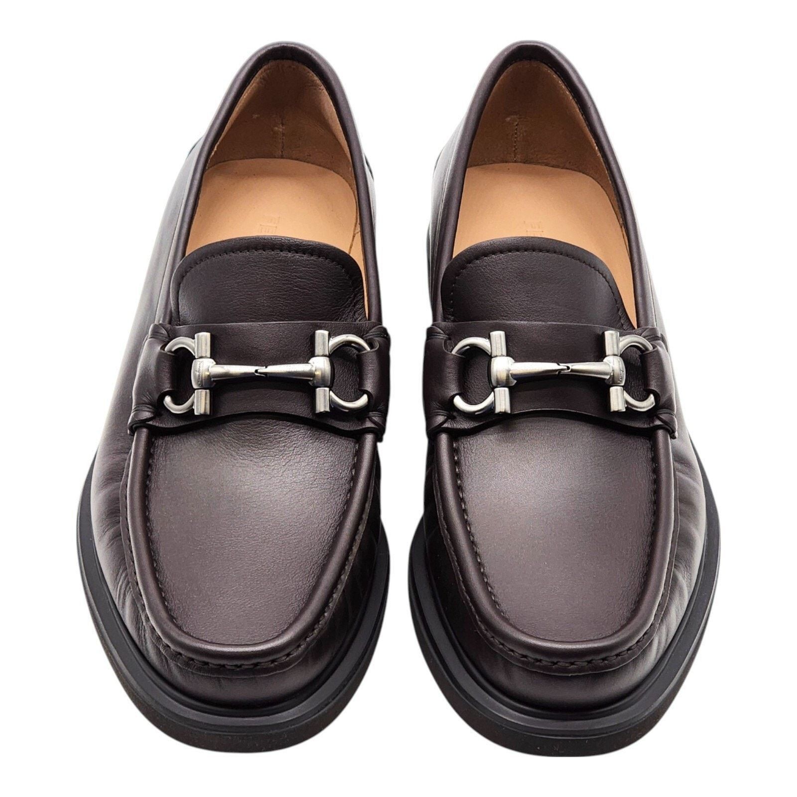 Salvatore Ferragamo Glasgow Leather Loafers Brown Size 7.5 EE / 8.5 US NWB $950 Size US 8.5 / EU 41-42 - 3 Thumbnail