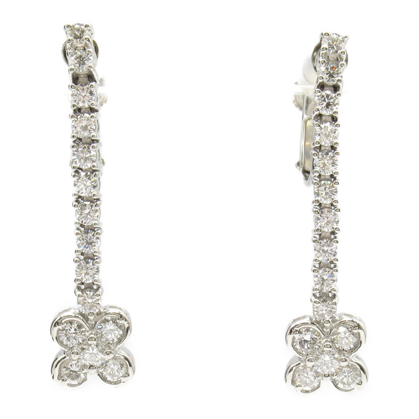 Luxuness Jewelry Diamond Pt900 Platinum Earrings Metal Earrings in Silver, Women's