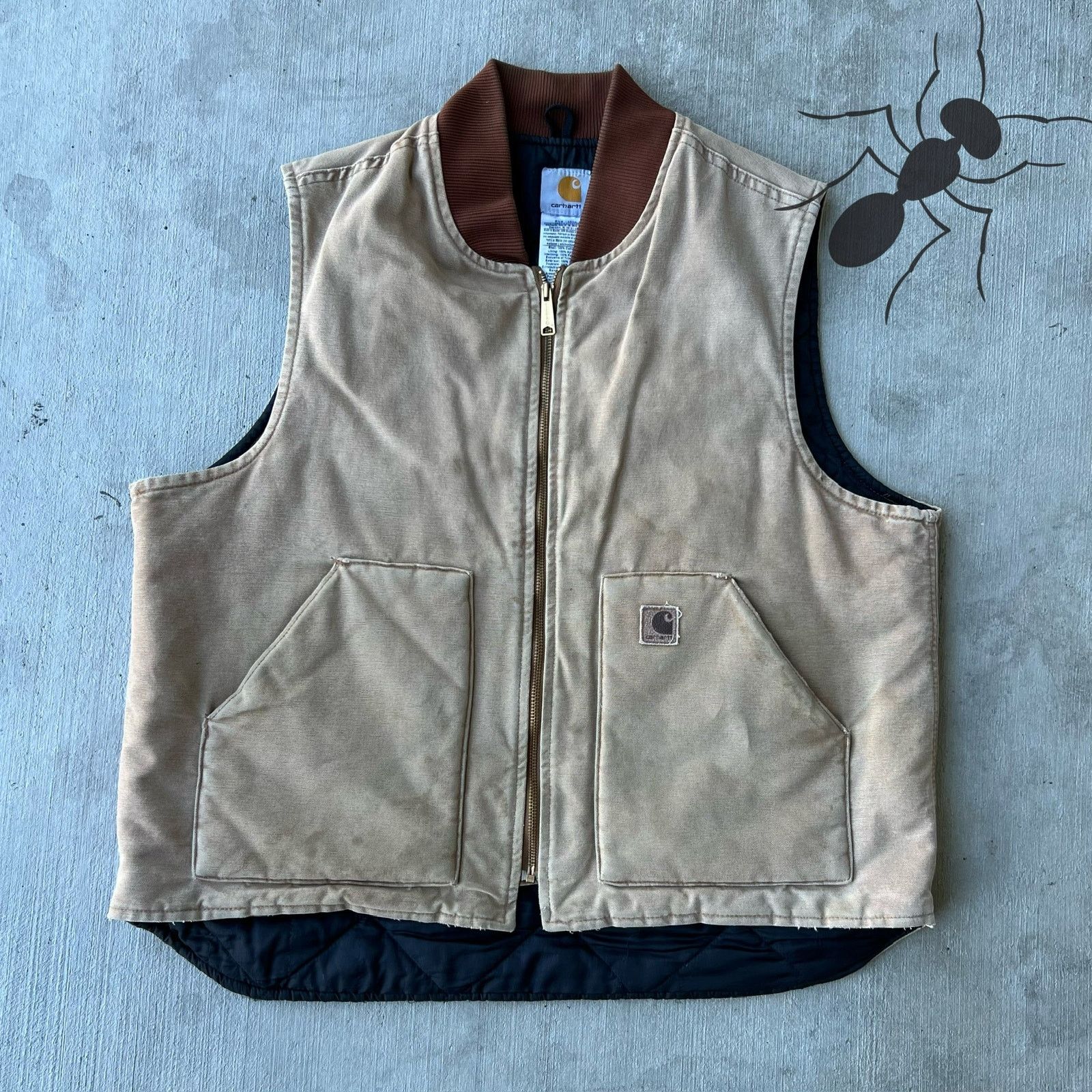 Carhartt × Vintage Carhartt V01 BRN faded brown work wear vest Size US XL / EU 56 / 4 - 1 Thumbnail