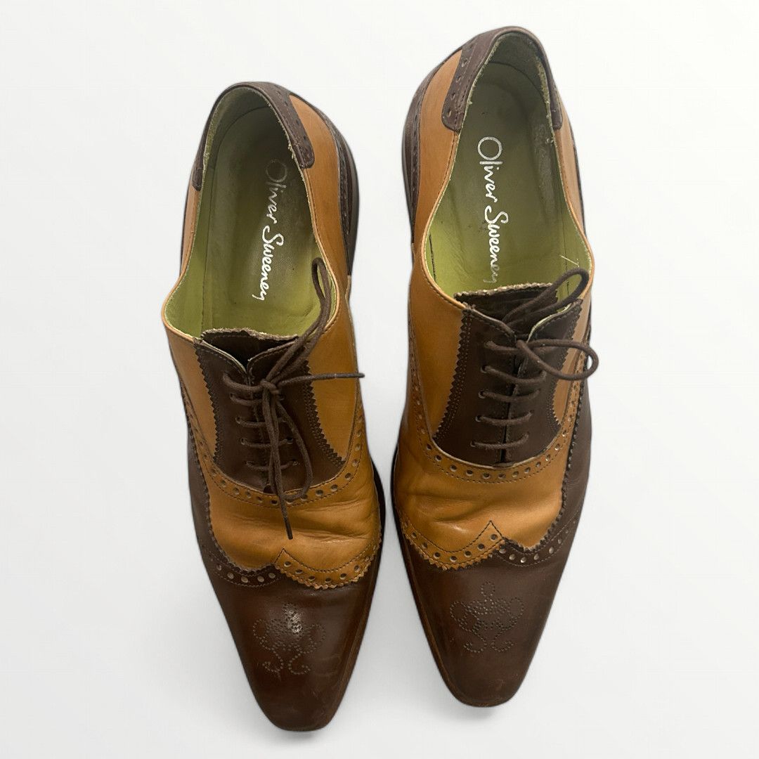 Oliver Sweeney Oliver Sweeney Leather Two Toned Wingtip Brogues Men's Shoes Size US 11 / EU 44 - 3 Thumbnail