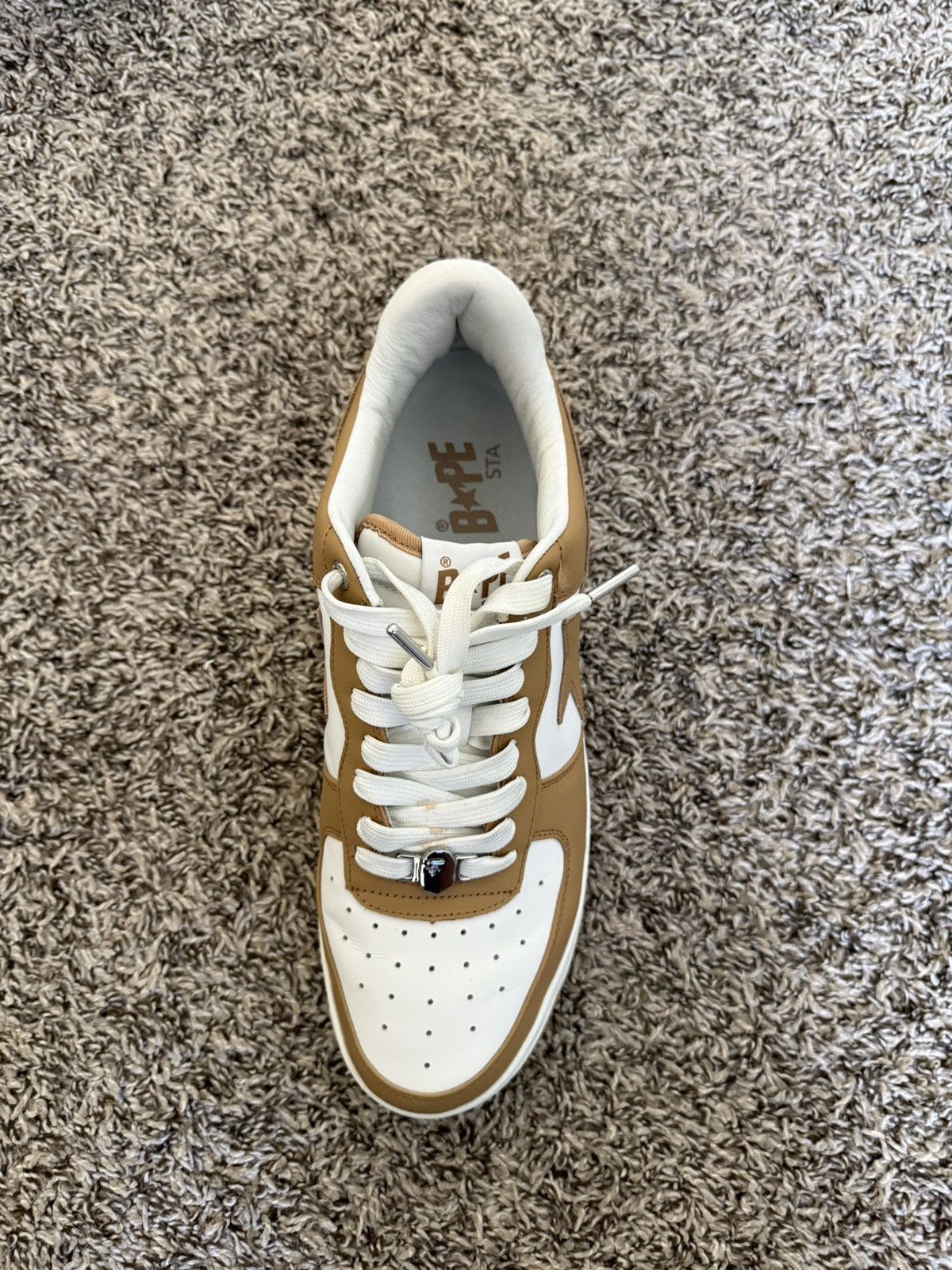 Bape A Bathing Ape Bape Sta White Beige Size US 12 / EU 45 - 7 Thumbnail