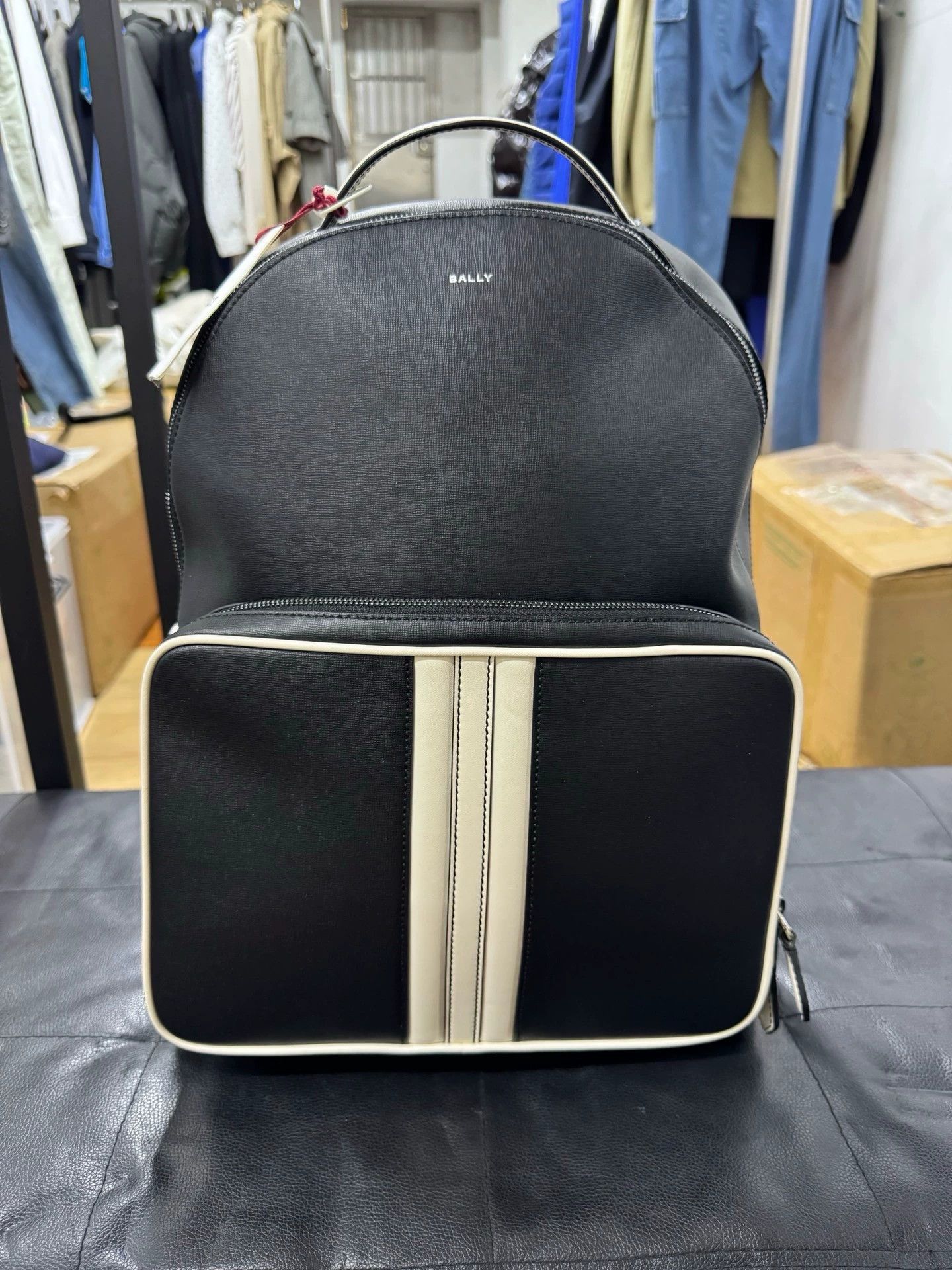 Bally Bally Black Leather Backpack with Color Accent Size ONE SIZE - 1 Thumbnail