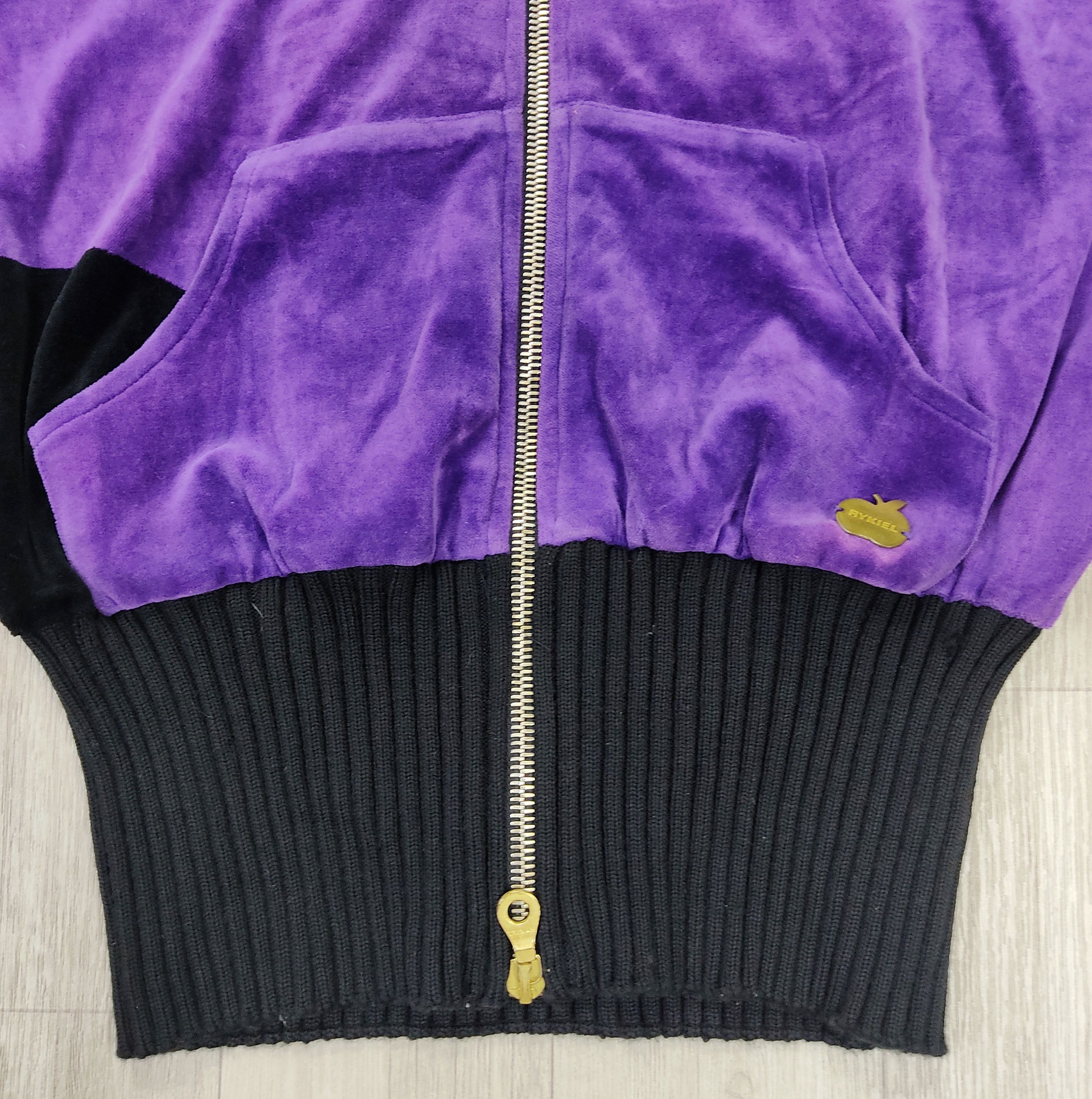 Sonia Rykiel Vtg "Karma Body & Soul" Dolman Short Sleeve Velour Jacket Size M / US 6-8 / IT 42-44 - 5 Thumbnail