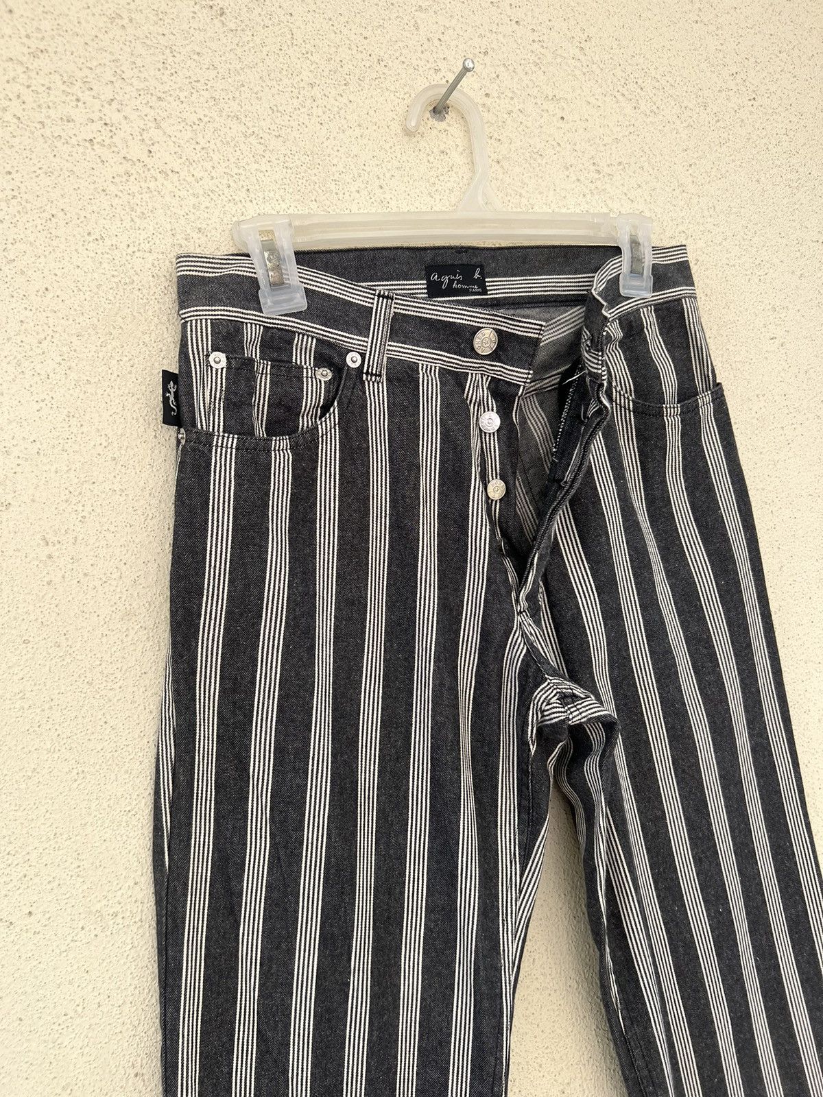 agnes b. Vintage Agnes B. Homme Vertical Border Striped Pant Size US 29 - 7 Thumbnail