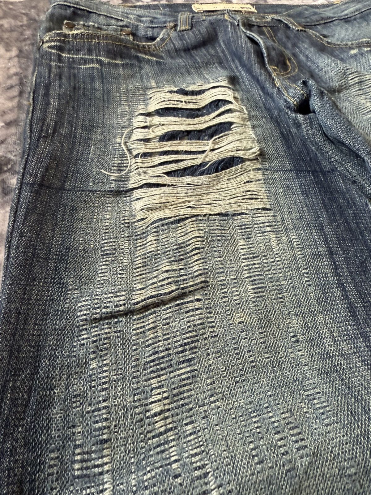 Diesel Vintage Diesel Boro Weave Distressed Flared Jeans Size US 29 - 5 Thumbnail