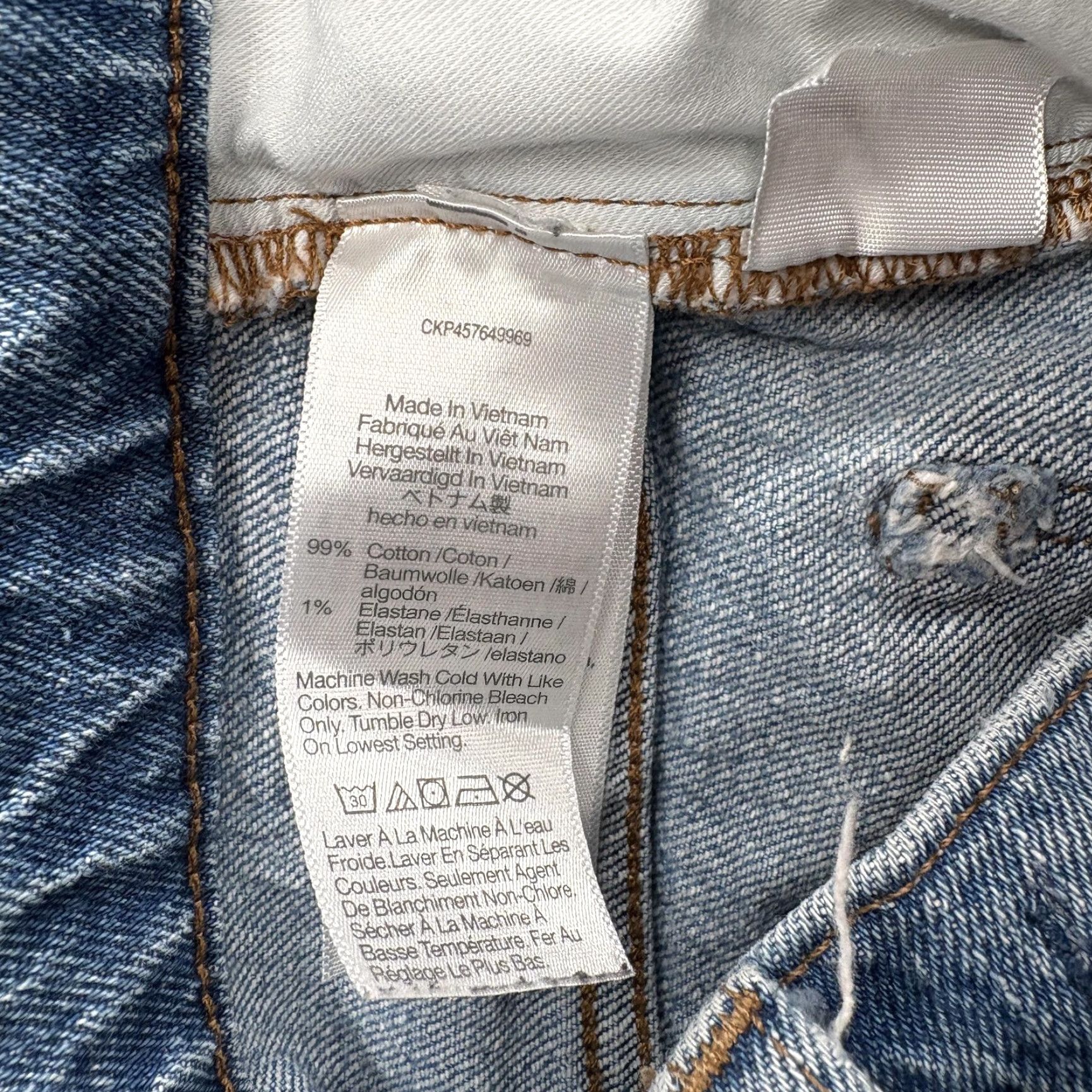 Madewell VINTAGE Madewell The Perfect Vintage Straight Jeans Womens 24 Tall Blue High Rise Stretch Size 42" / US 20 - 6 Thumbnail