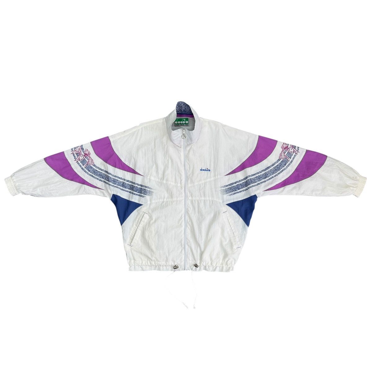 Diadora Vintage Diadora 90s Nylon Track Jacket Windbreaker Size XL Size US XL / EU 56 / 4 - 1 Thumbnail