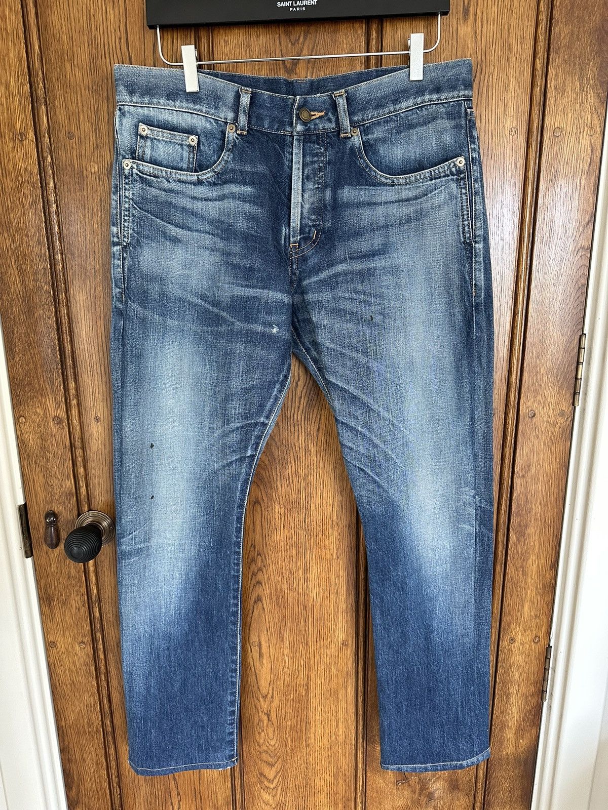 Saint Laurent Paris SS21 $890 Saint Laurent selvedge blue denim jeans 32 Size US 32 / EU 48 - 1 Thumbnail