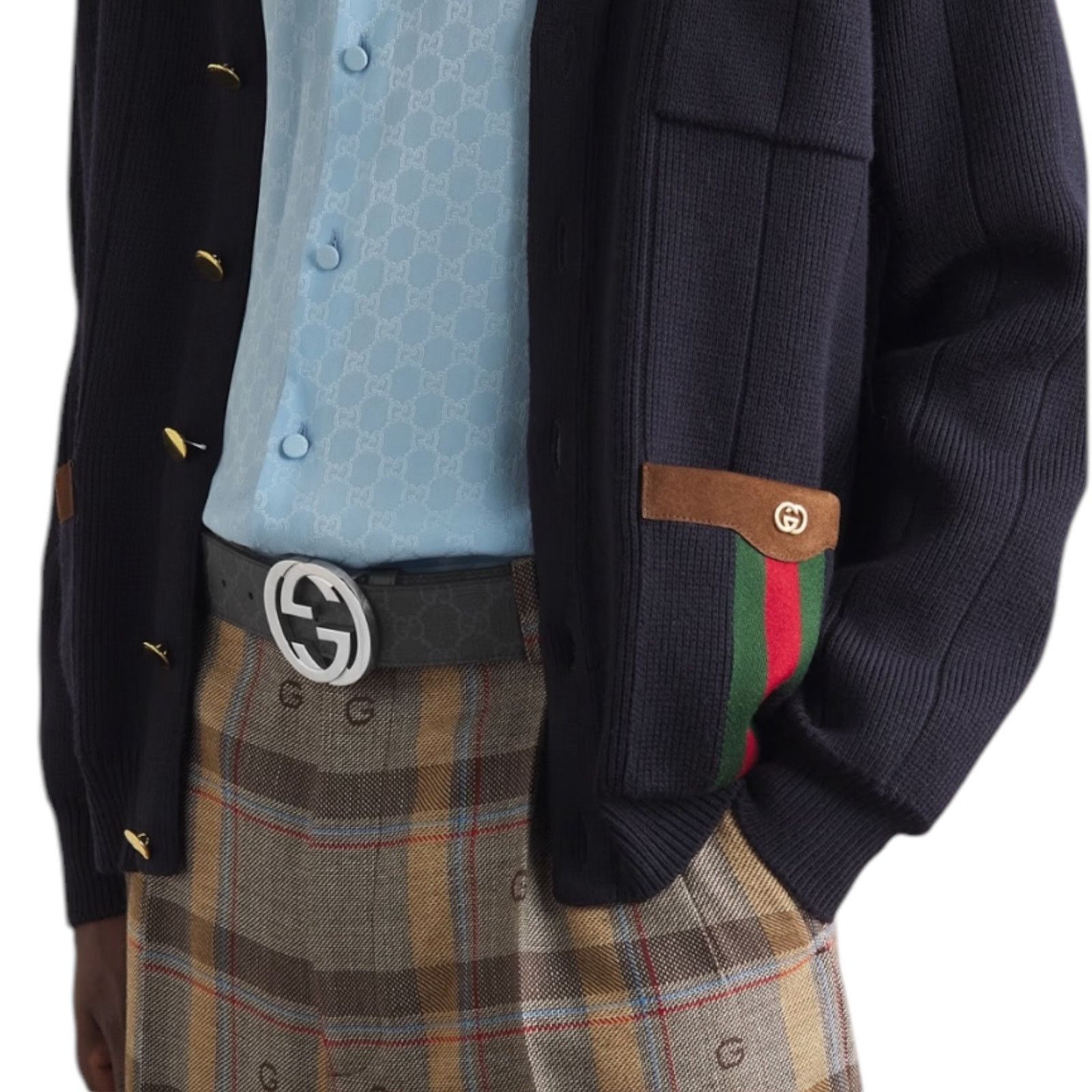 Gucci Gucci GG Interlocking Buckle Supreme Canvas Belt Black 80/32 Size 32 - 3 Thumbnail
