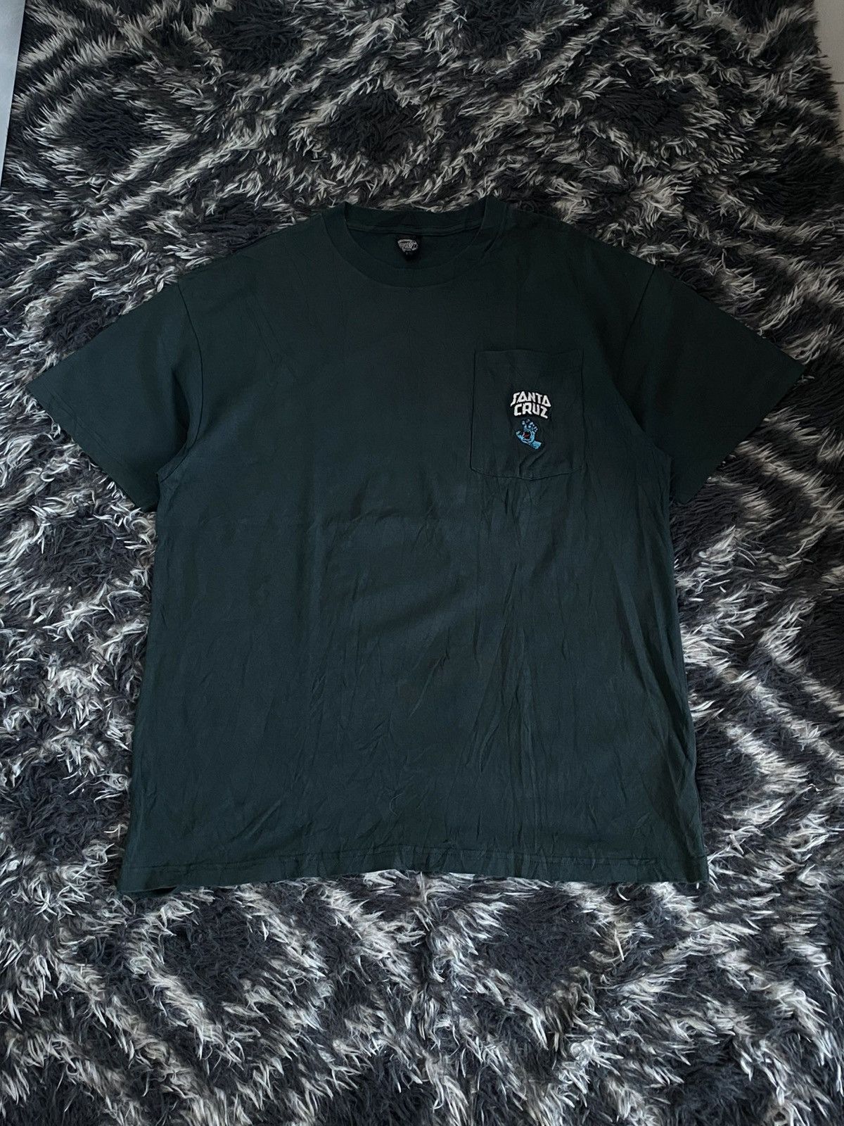 Santa Cruz Skateboards Rare!! santa cruz pocket tee forest green embroidered logo Size US XL / EU 56 / 4 - 1 Thumbnail