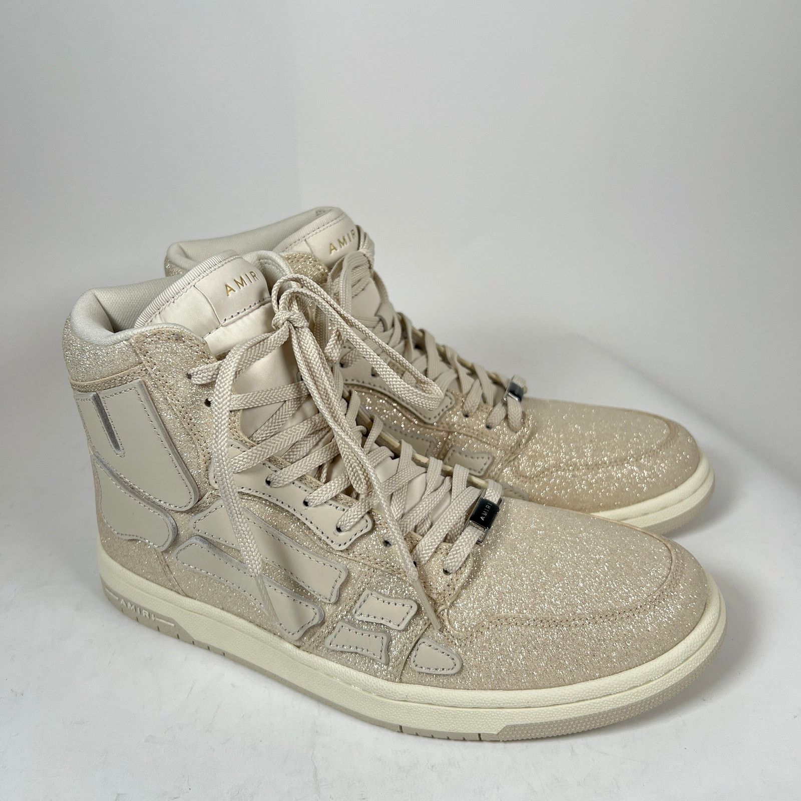Amiri Amiri Beige Glitter Skel Hi-Top Sneaker Size 42 Size US 9 / EU 42 - 7 Thumbnail