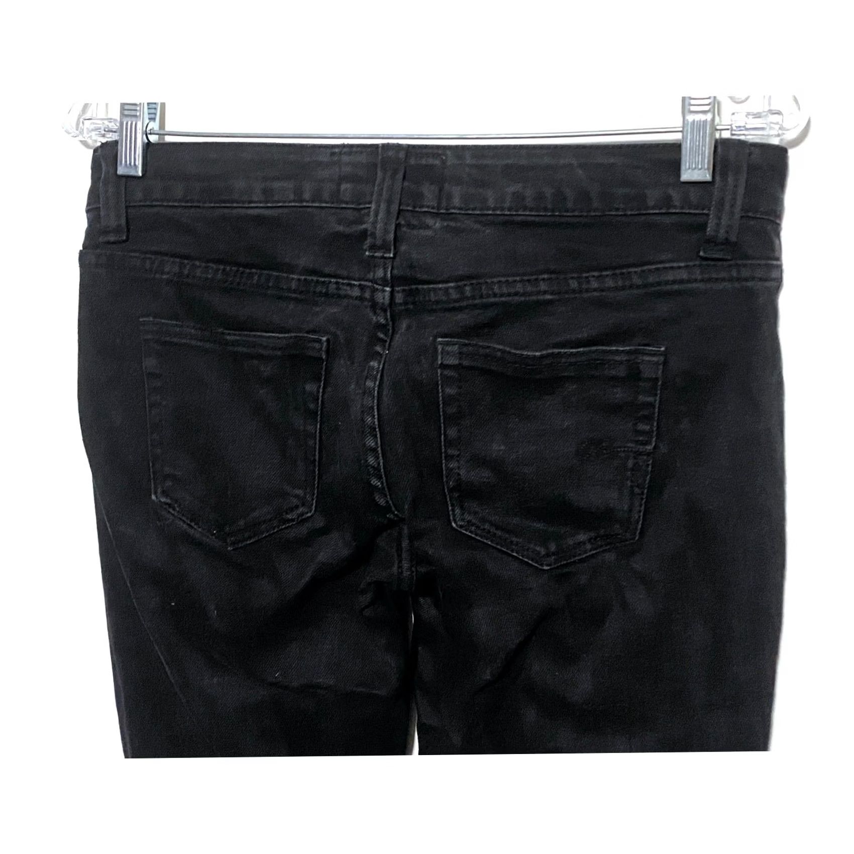 Vintage American Rag Cie Jeans Straight Low Rise 31in Inseam Juniors 3 Black Denim Womens Jeans Whimsigoth Goth Capsule Vintage No Size 26" / US 2 / IT 38 - 4 Thumbnail