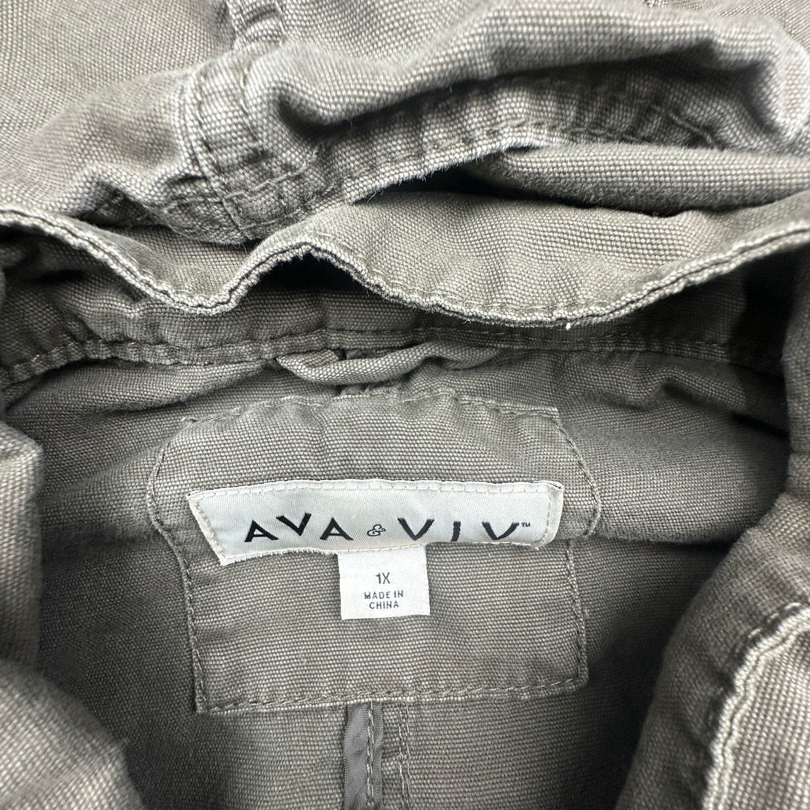 Other Ava & Viv Military Utility Hooded Coat Jacket Womens 1X Size ONE SIZE - 3 Thumbnail
