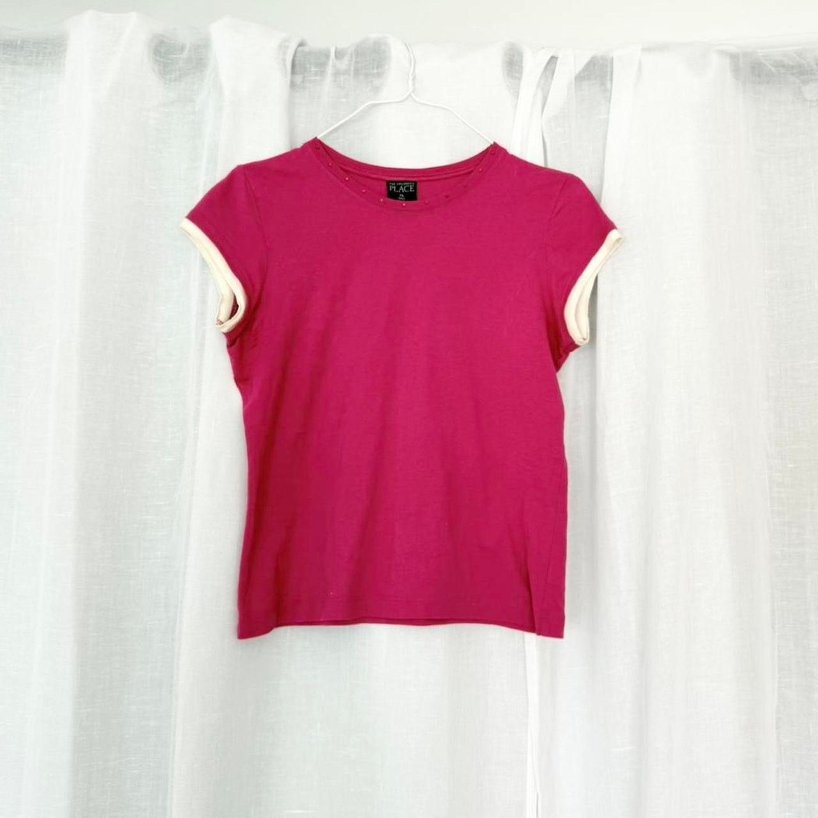 Vintage y2k layered rhinestone hot pink baby tee Size M / US 6-8 / IT 42-44 - 2 Thumbnail
