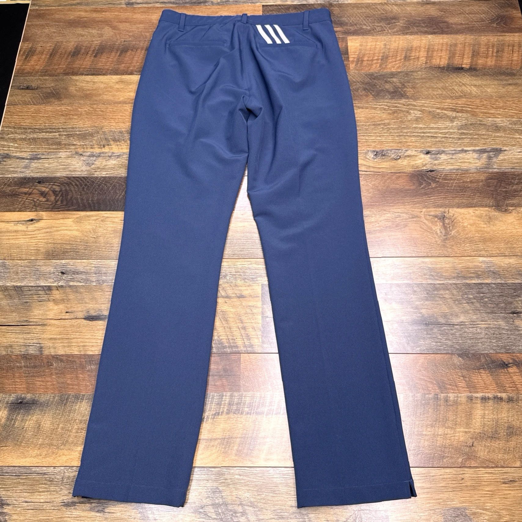 Adidas Adidas Pants Mens 32x34 Blue Stretch Flat Front Athletic Straight Chino Logo Rise 10-12 In Middle Inseam 34 Vintage No Size US 32 / EU 48 - 3 Thumbnail