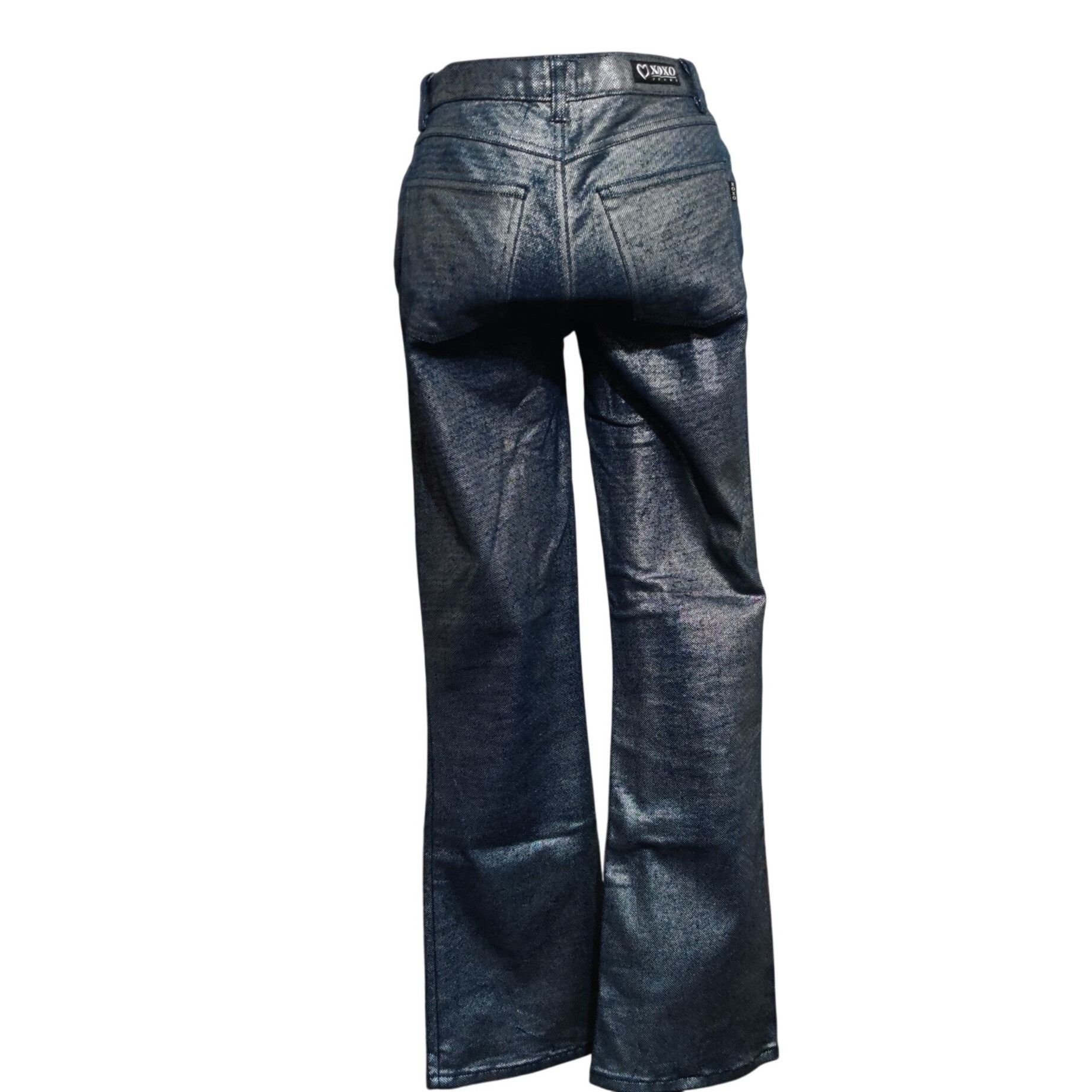 XOXO Vintage XOXO Womens Juniors Jeans Flare Y2K Metallic Denim S Size 30" / US 8 / IT 44 - 2 Thumbnail