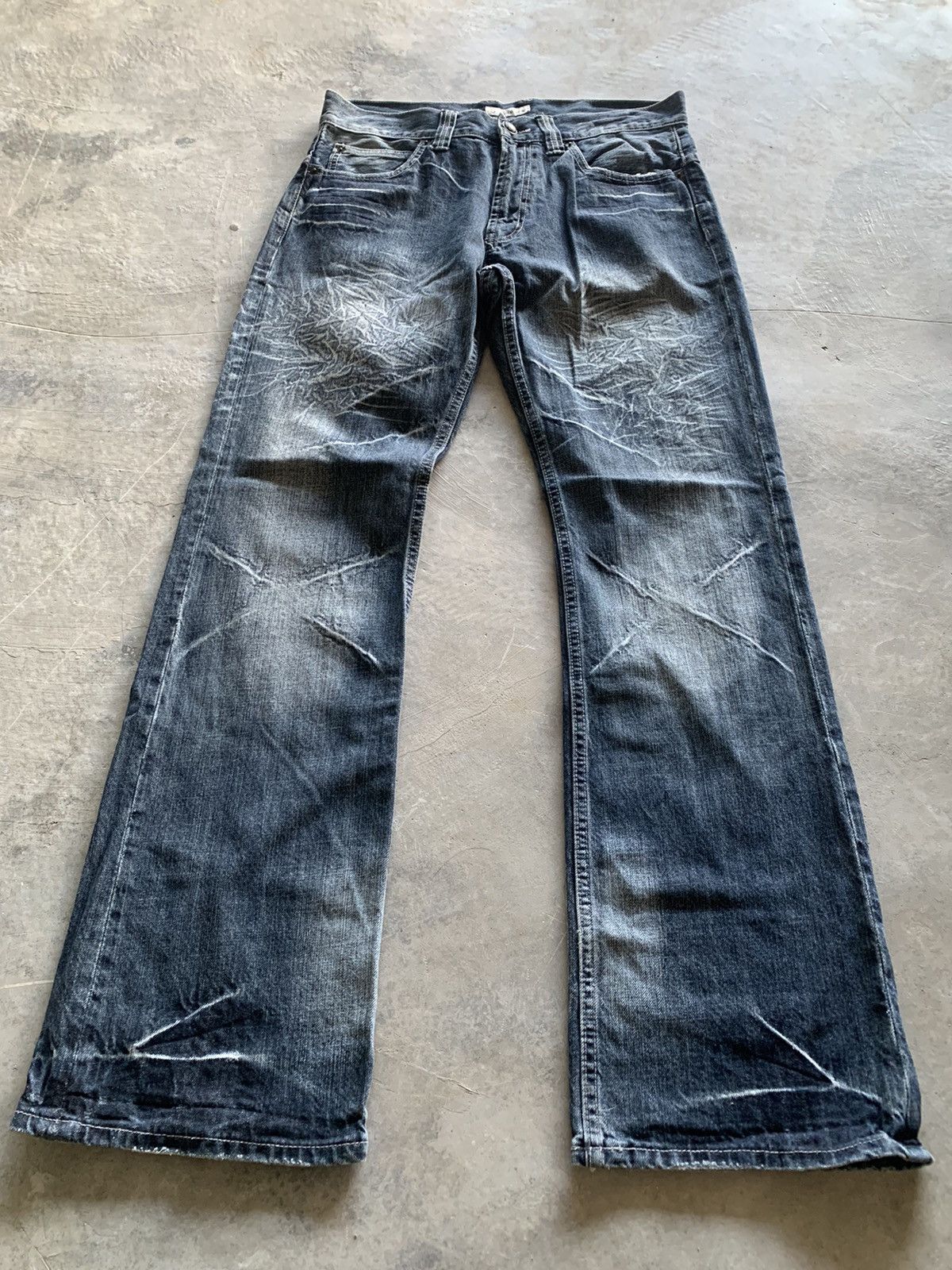 Japanese Brand FLARE SORRIDERE SICK WHISKERED WASHED JAPANESE GRUNGE Size US 33 - 14 Thumbnail