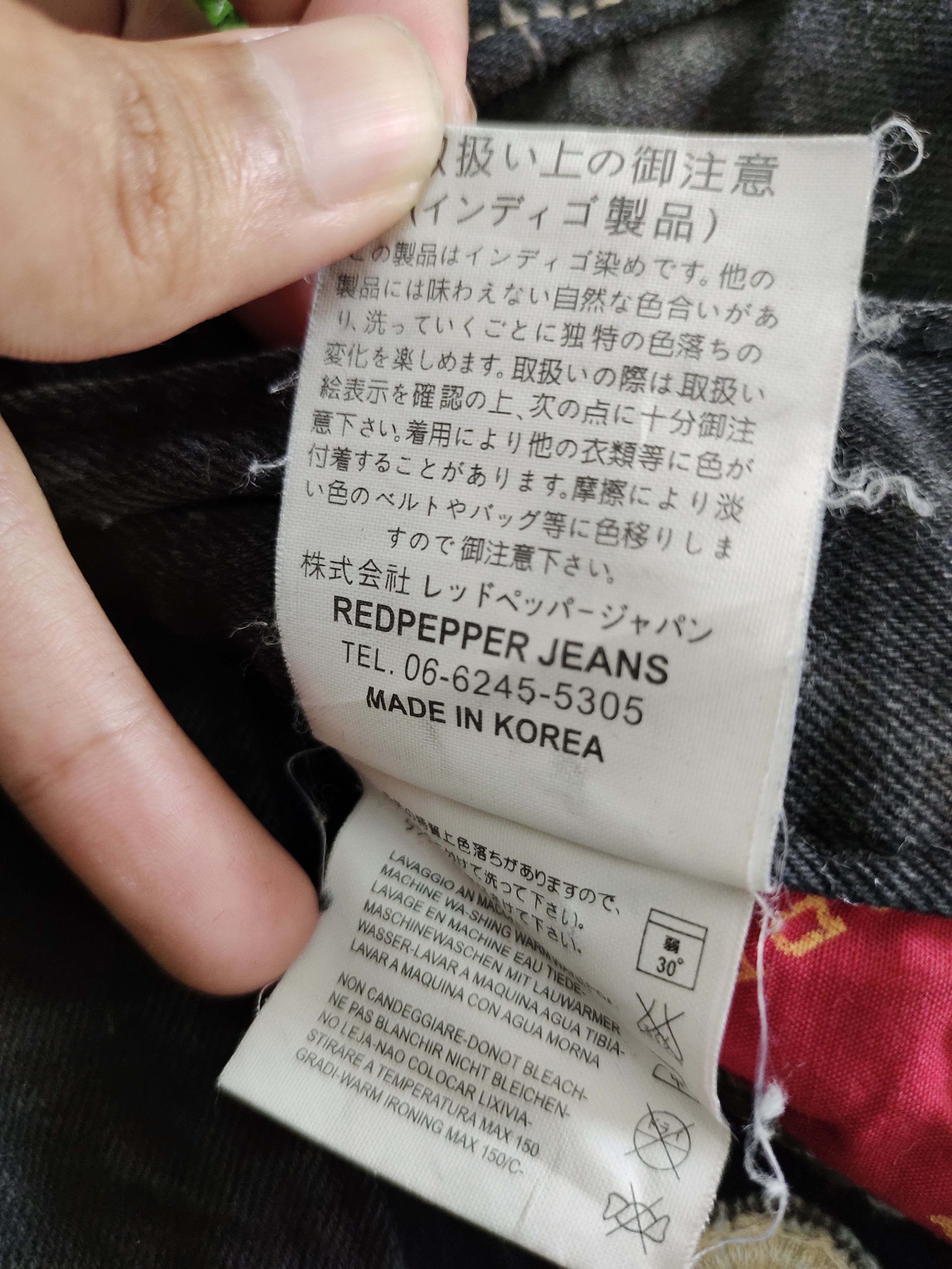 Vintage Red Pepper Wing & UK Flag Embroidered Denim Ed Hardy Y2k Size US 36 / EU 52 - 21 Thumbnail
