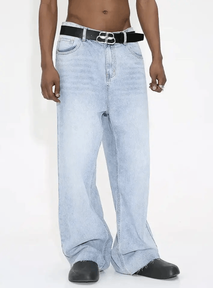 Jean × Vintage Washed distressed loose baggy jeans y2k Size US 32 / EU 48 - 1 Thumbnail