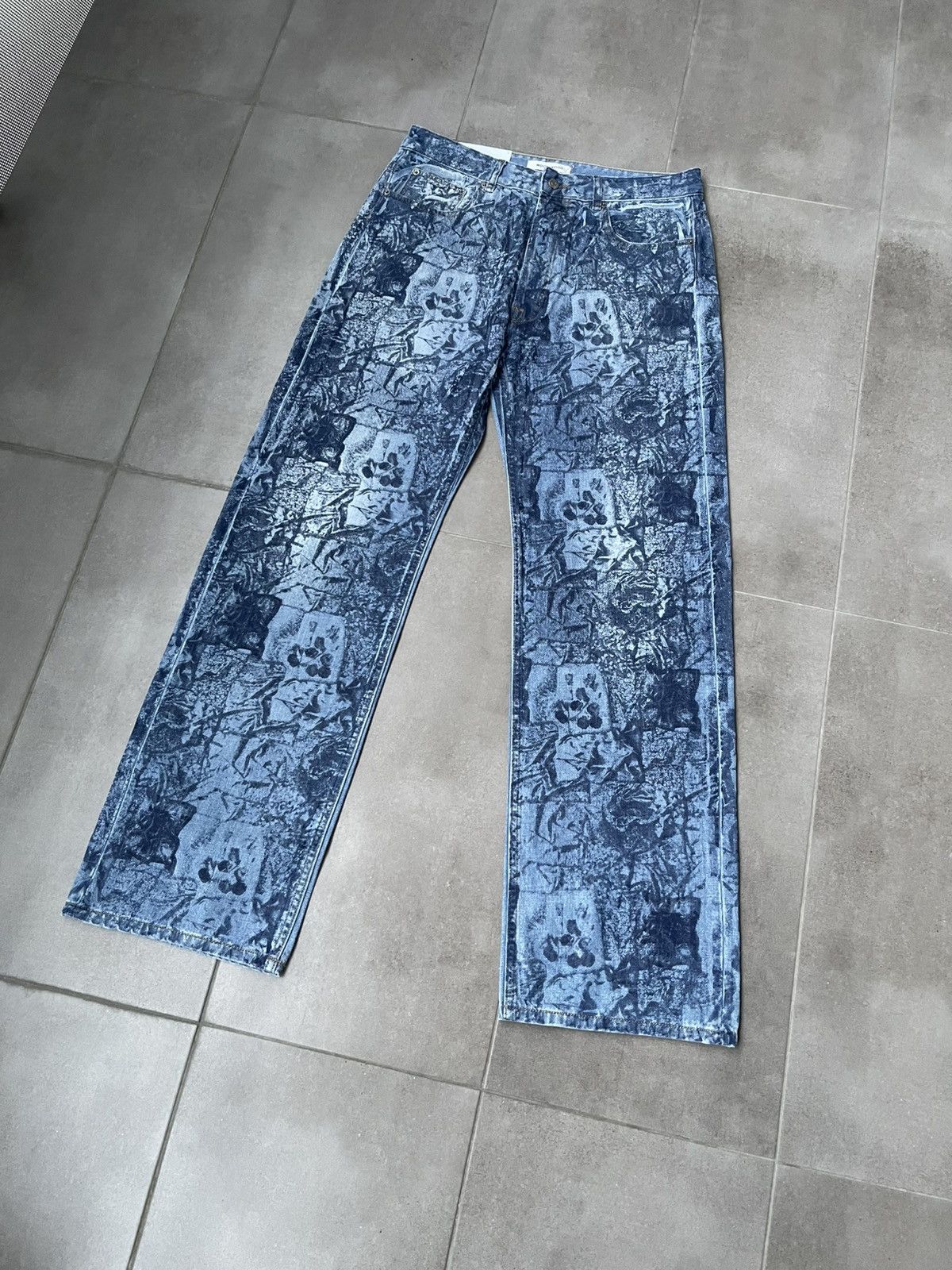 Wood Wood !DS! SS24 Wood Wood Paulo Loose Leg Floral Wash Denim Pants Size US 32 / EU 48 - 9 Thumbnail