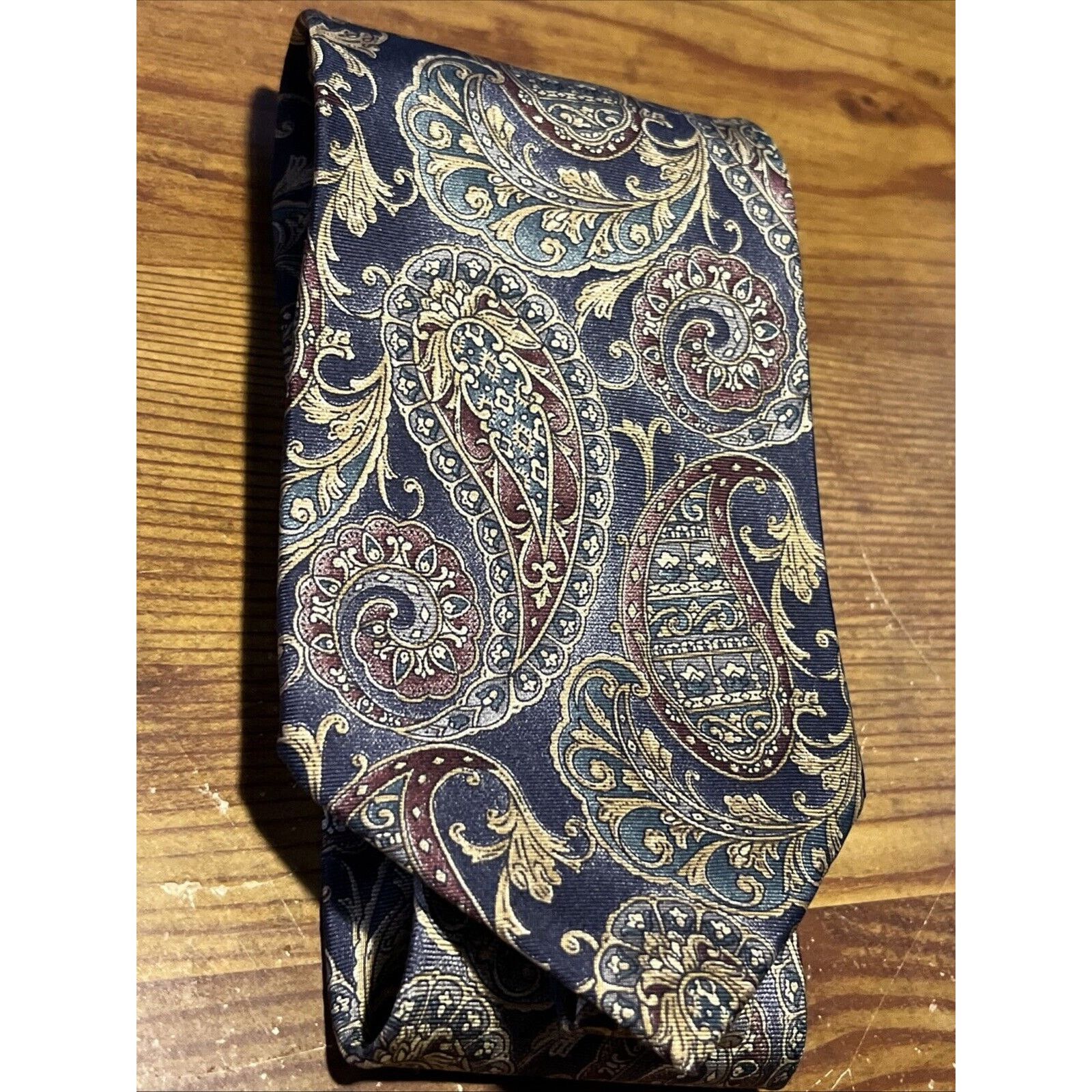 J.T. Beckett Vintage JT Beckett Tie Men’s Necktie 100% Silk USA Paisley Size ONE SIZE - 6 Thumbnail