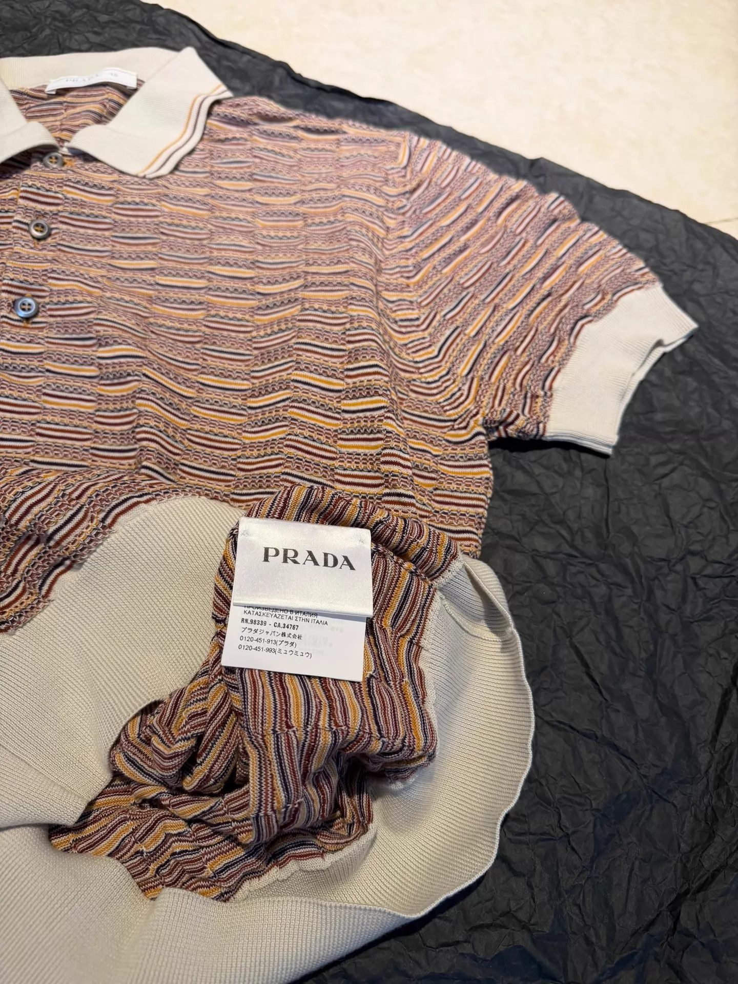 Prada PRADA Knit Polo Short Sleeve Colorblock Floral Old Money 48 Size US M / EU 48-50 / 2 - 4 Thumbnail