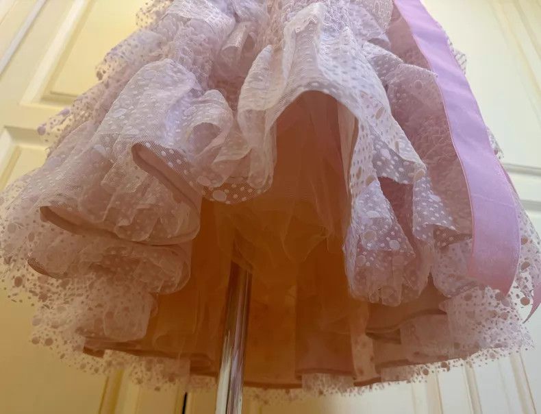 Valentino Valentino Lace flocked pink multi-layered princess dress Size M / US 6-8 / IT 42-44 - 8 Thumbnail