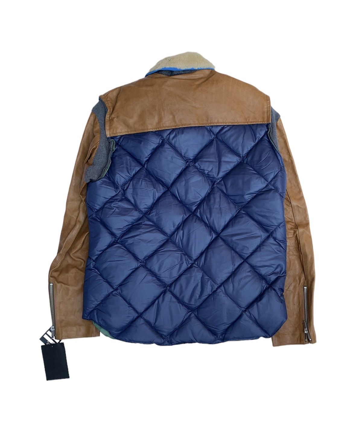 Undercover Undercover Quilted Down Jacket Leather Sleeves Shearling Size US XL / EU 56 / 4 - 4 Thumbnail
