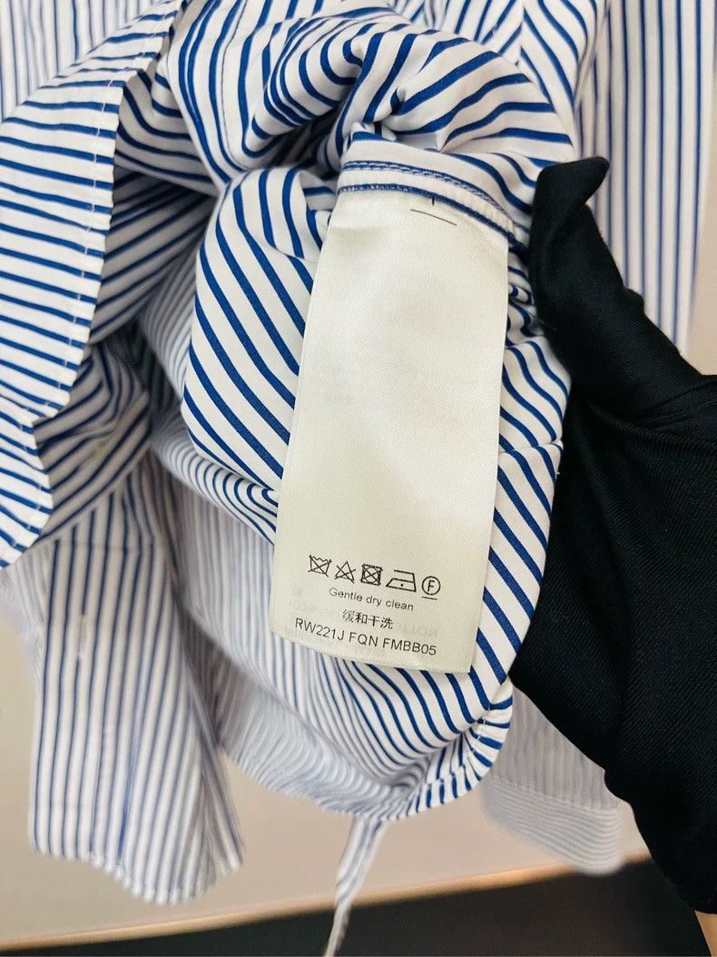 Louis Vuitton Louis Vuitton Blue and White Stripe Doll-Collar Waist Shir Size XXS / US 00 / IT 34 - 3 Thumbnail