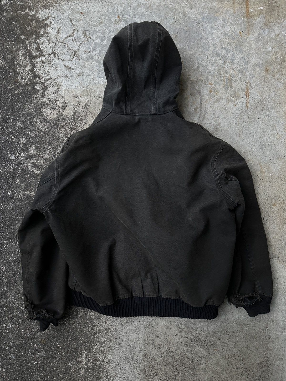 Carhartt Carhartt Hooded work Jacket Faded Black Dirty worn trashed Size US XL / EU 56 / 4 - 3 Thumbnail