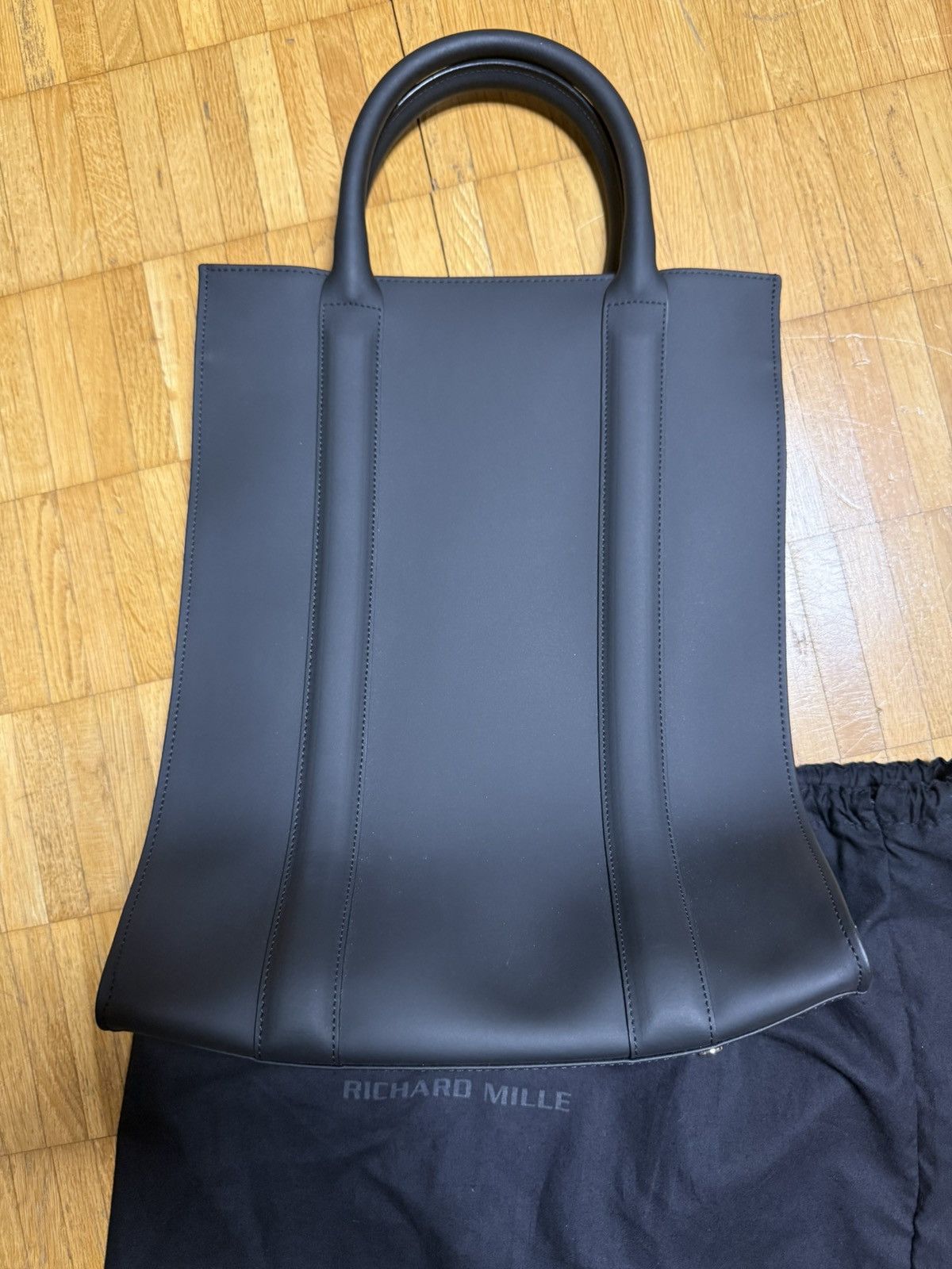 Richard Mille Richard Mille Black Leather Tote Bag Large With Dust Bag Size ONE SIZE - 3 Thumbnail