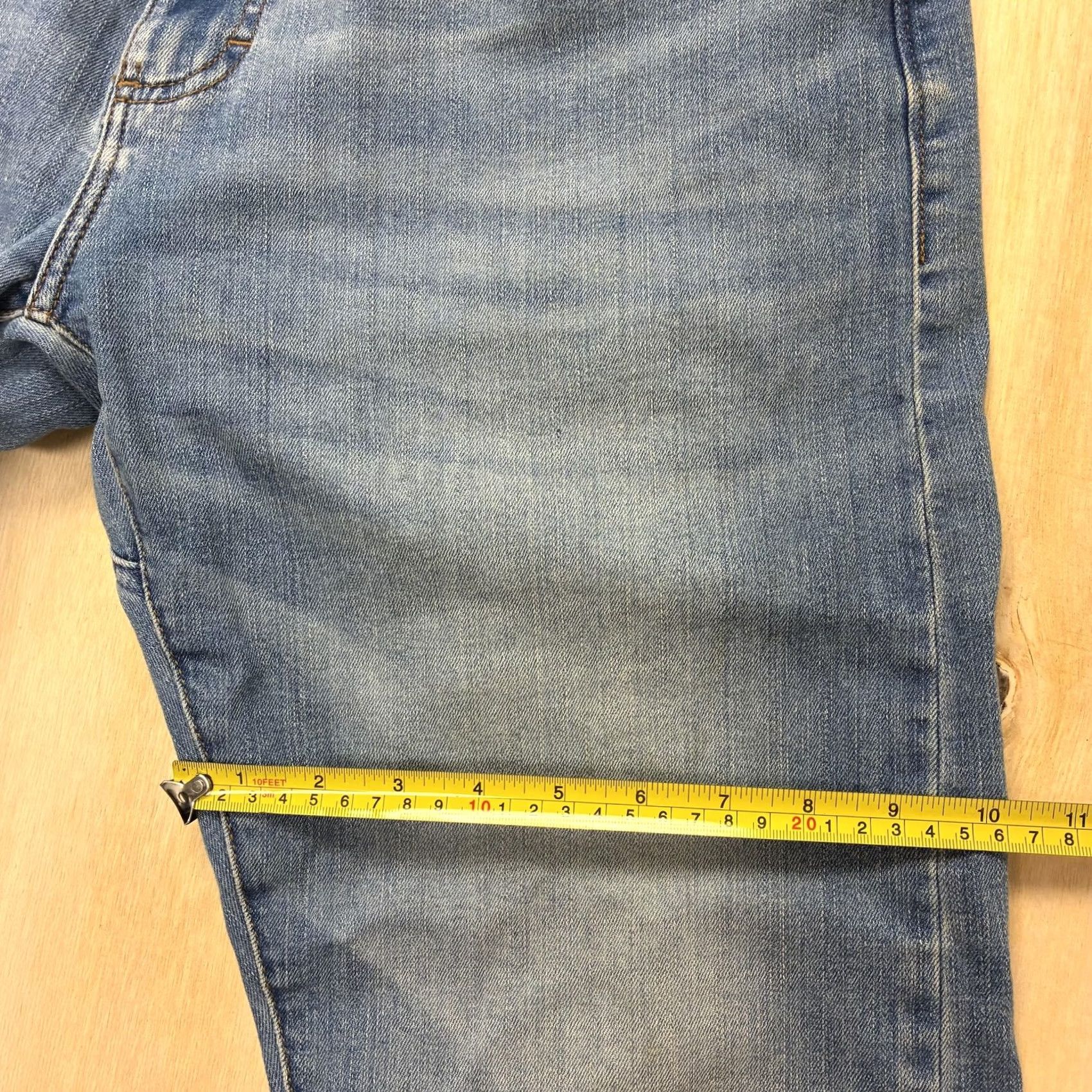 Lee Lee Slim Straight Jeans Mens 34x29 Light Wash Blue Denim Stretch Casual Pants Size US 34 / EU 50 - 6 Thumbnail