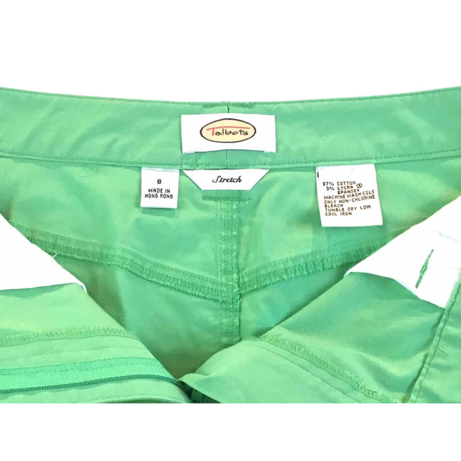 Other Talbots Stretch Short Skirt Lime Green Pockets Front Zip 8 Size 32" / US 10 / IT 46 - 4 Thumbnail